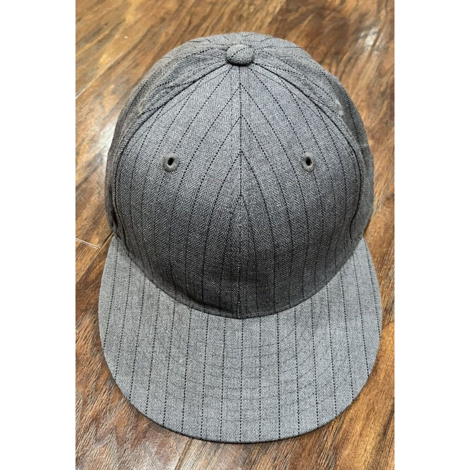 Lids Gray Black Pinstripe Lids Ball Cap Hat Fitted 7 5/8 Classic Size ONE SIZE - 1 Thumbnail