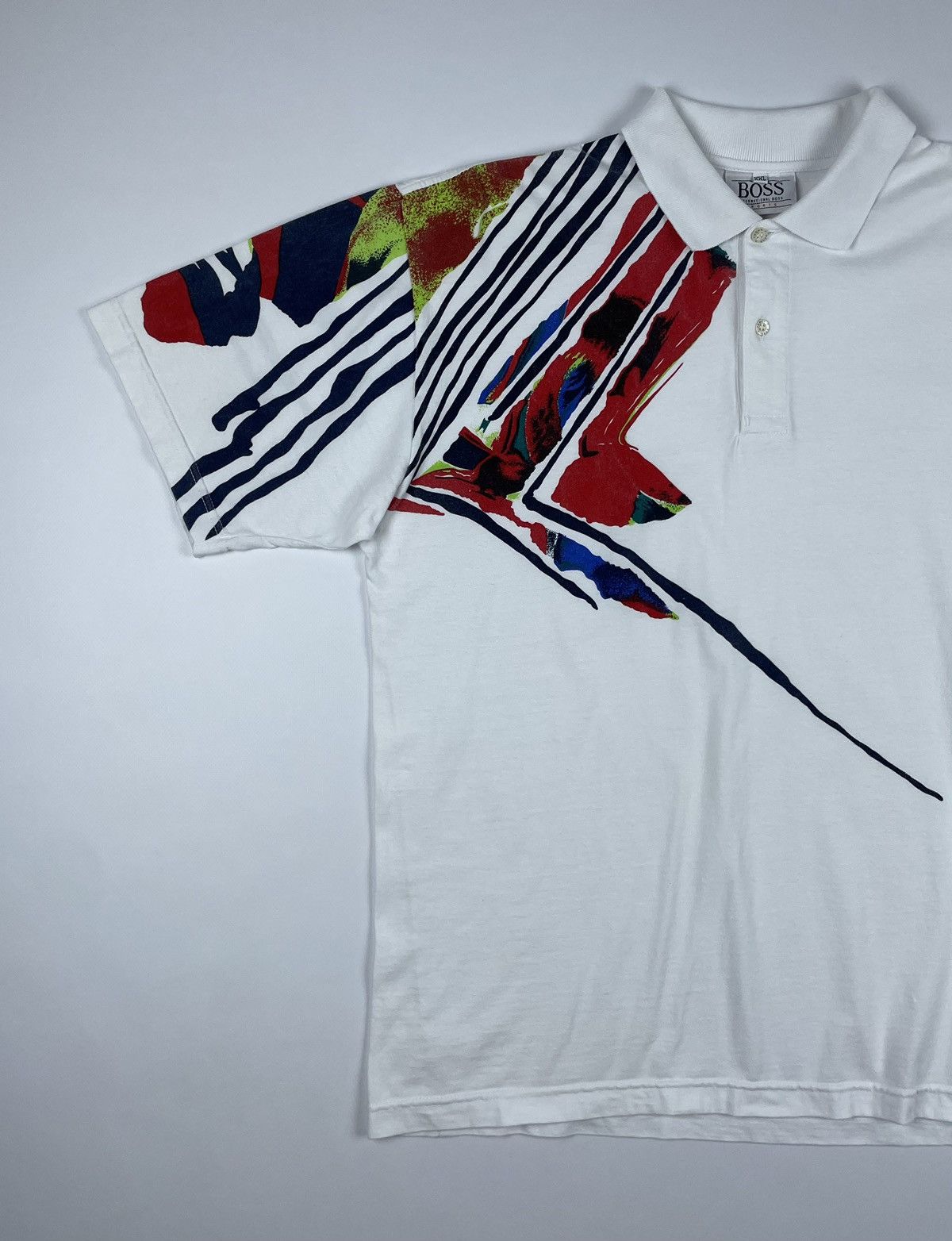 Hugo Boss × Vintage Vintage 90s Hugo Boss Sport Andre Agassi style Polo Size US XXL / EU 58 / 5 - 3 Thumbnail