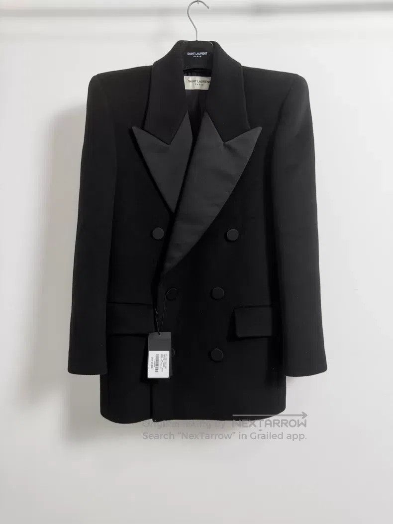 Saint Laurent Paris Saint Laurent Paris Black Double-breasted Broad Shoulders Size US S / EU 44-46 / 1 - 1 Thumbnail