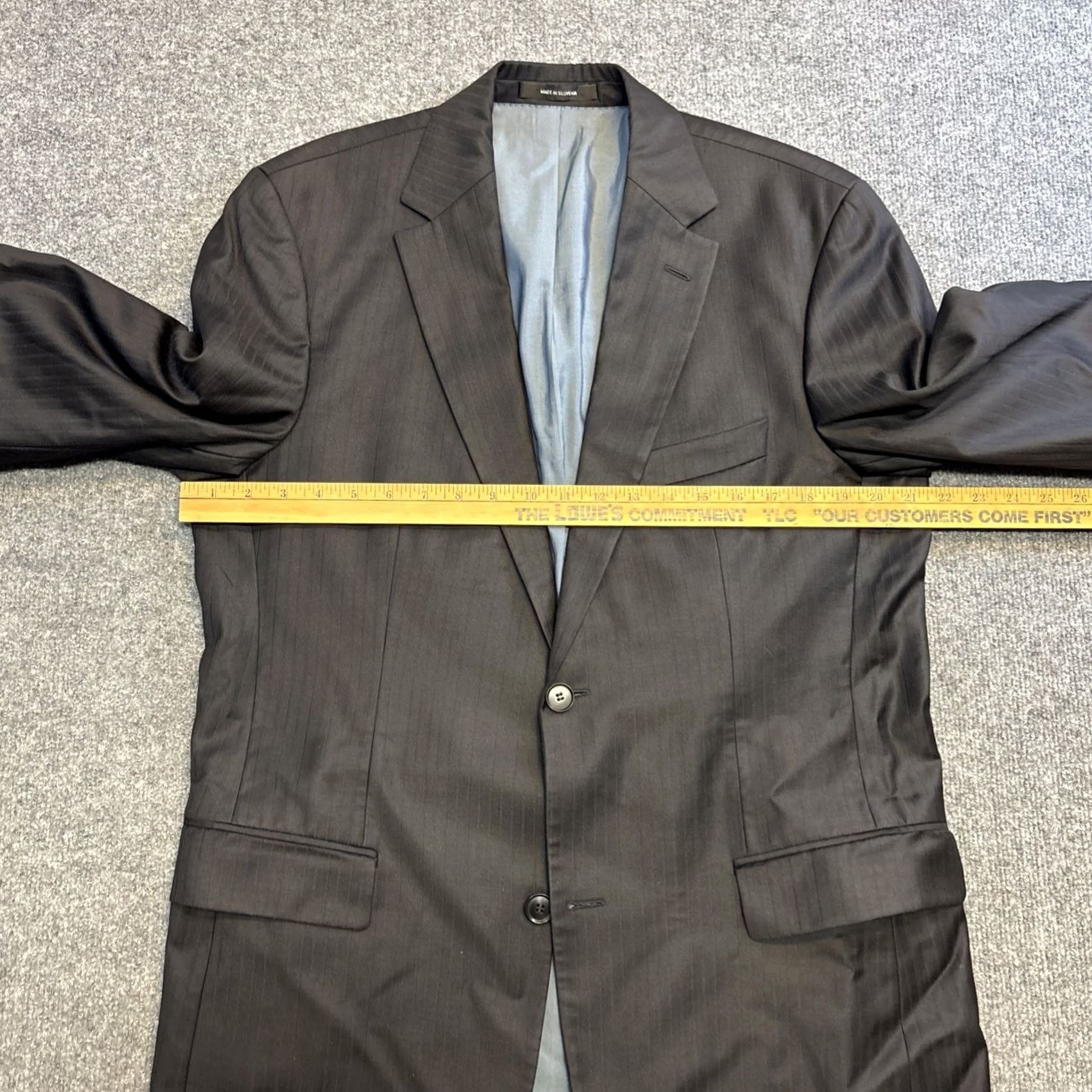 Vintage BOSS Hugo Boss Super 120 Wool Pasolini Movie Suit Set Black Pinstripe 40L 36x32 Size 40R - 5 Thumbnail