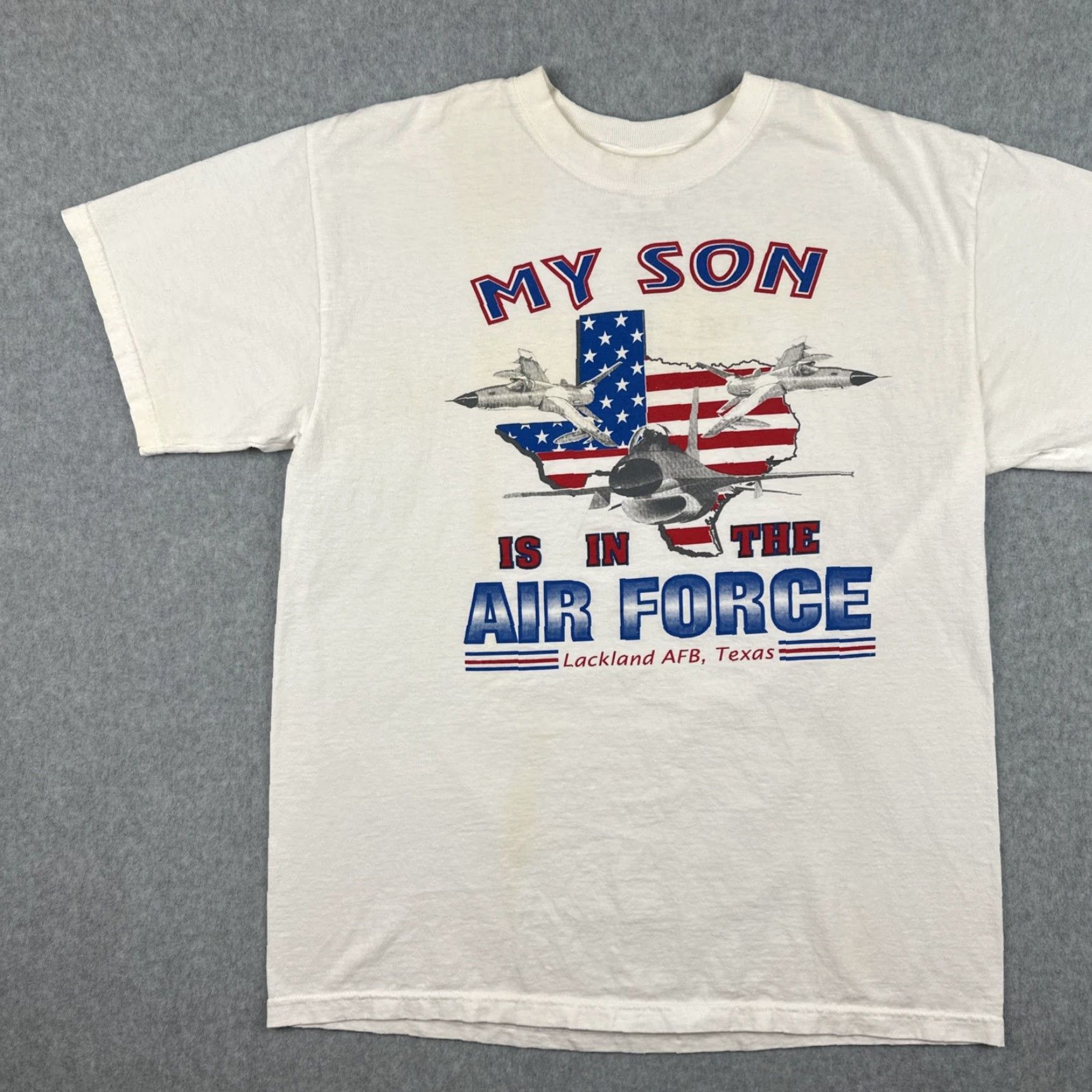 Anvil VINTAGE Anvil Mens Short Sleeve T Shirt White 90s Military Lackland AFB Texas USA Tee Shirts Mens Size US M / EU 48-50 / 2 - 3 Thumbnail