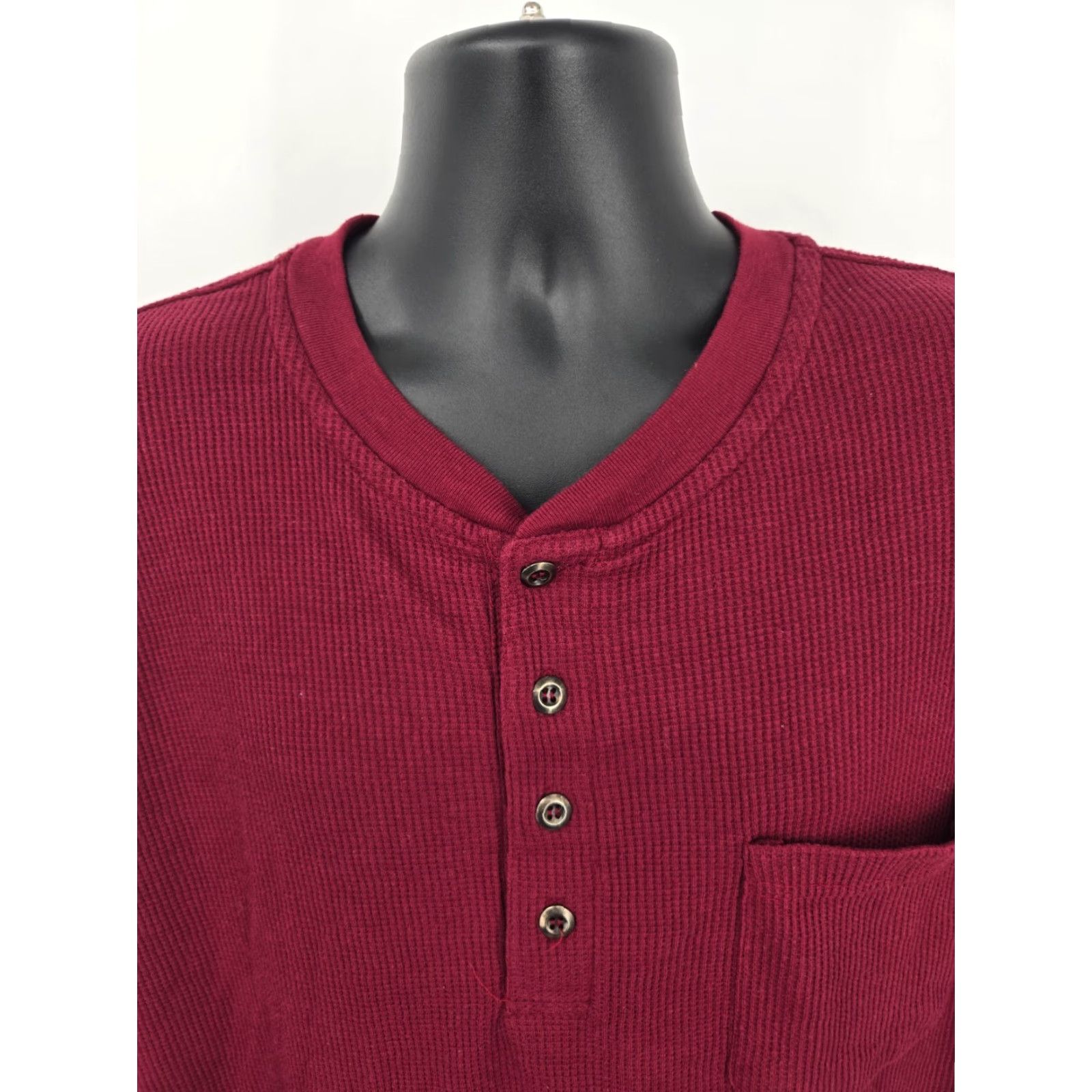 Vintage Boulder Creek Henley Shirt 2XLT Red Thermal Pocket Long Sleeve Outdoor Men Size US XXL / EU 58 / 5 - 3 Thumbnail
