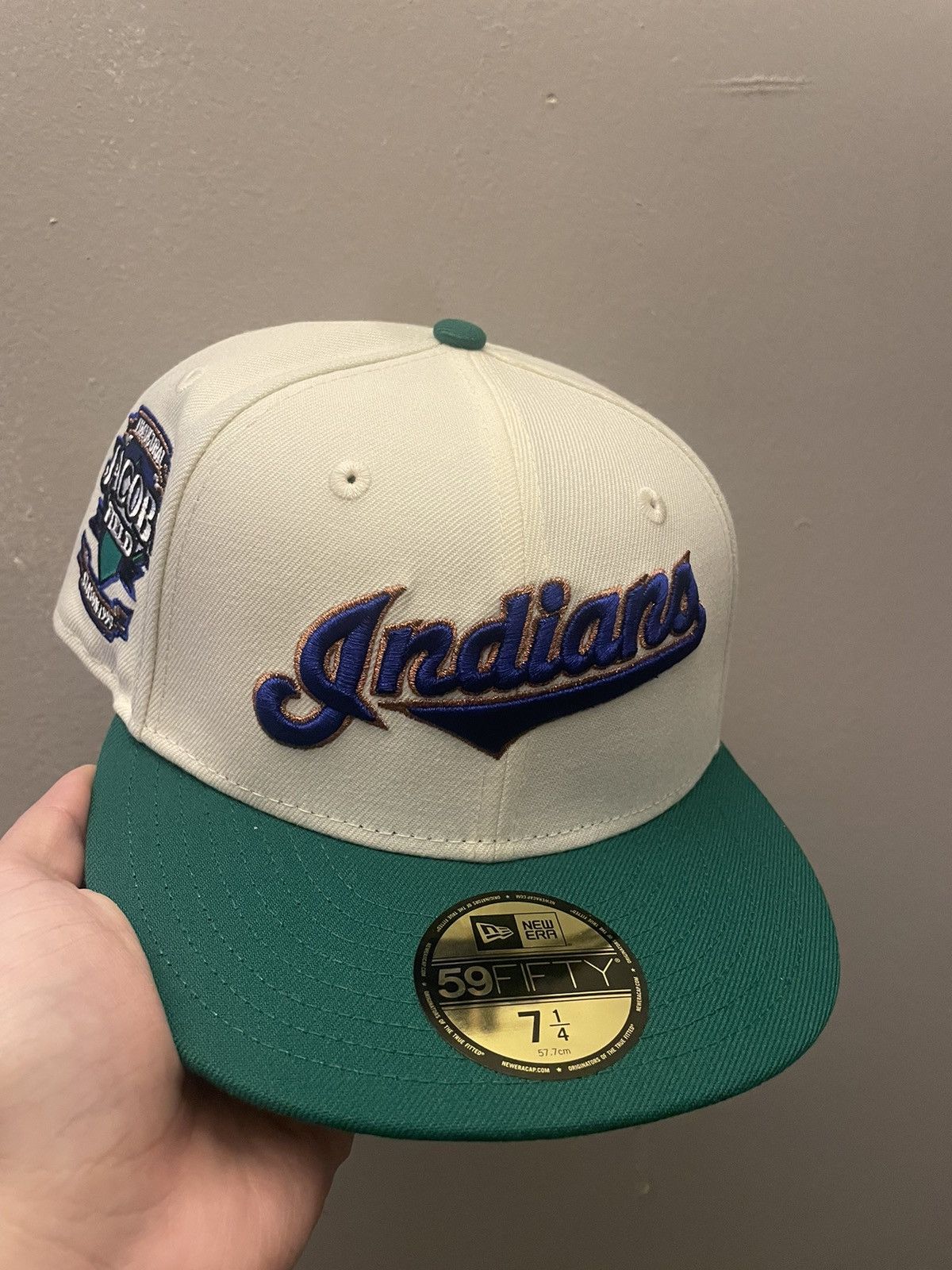 image of Hat Club x New Era All The Right Rushmore Nohonati Cleveland Indians Script 19 in White, Men's