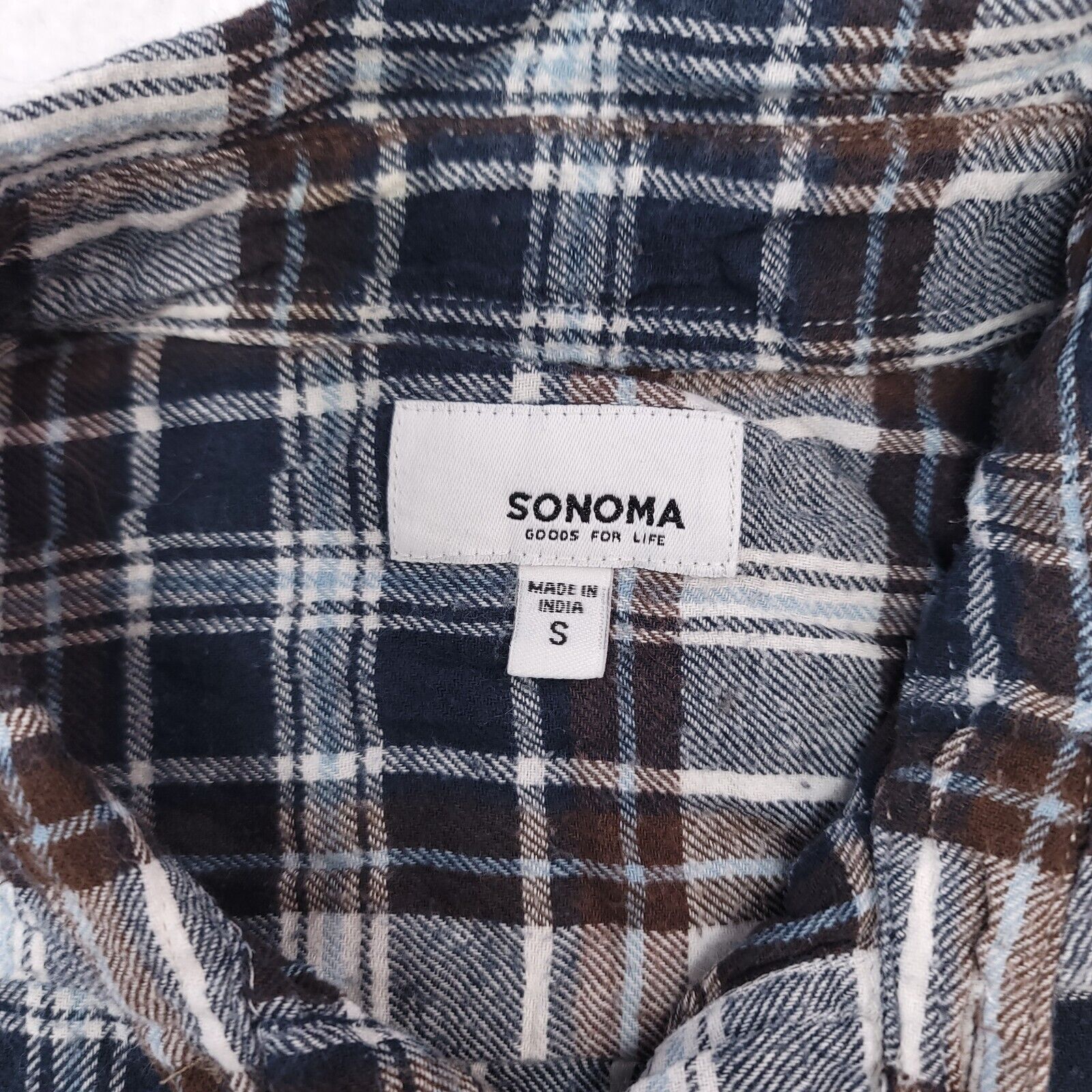 Sonoma Sonoma Tartan Flannel Button Up Shirt Mens Size Small S Blue Size US S / EU 44-46 / 1 - 3 Thumbnail