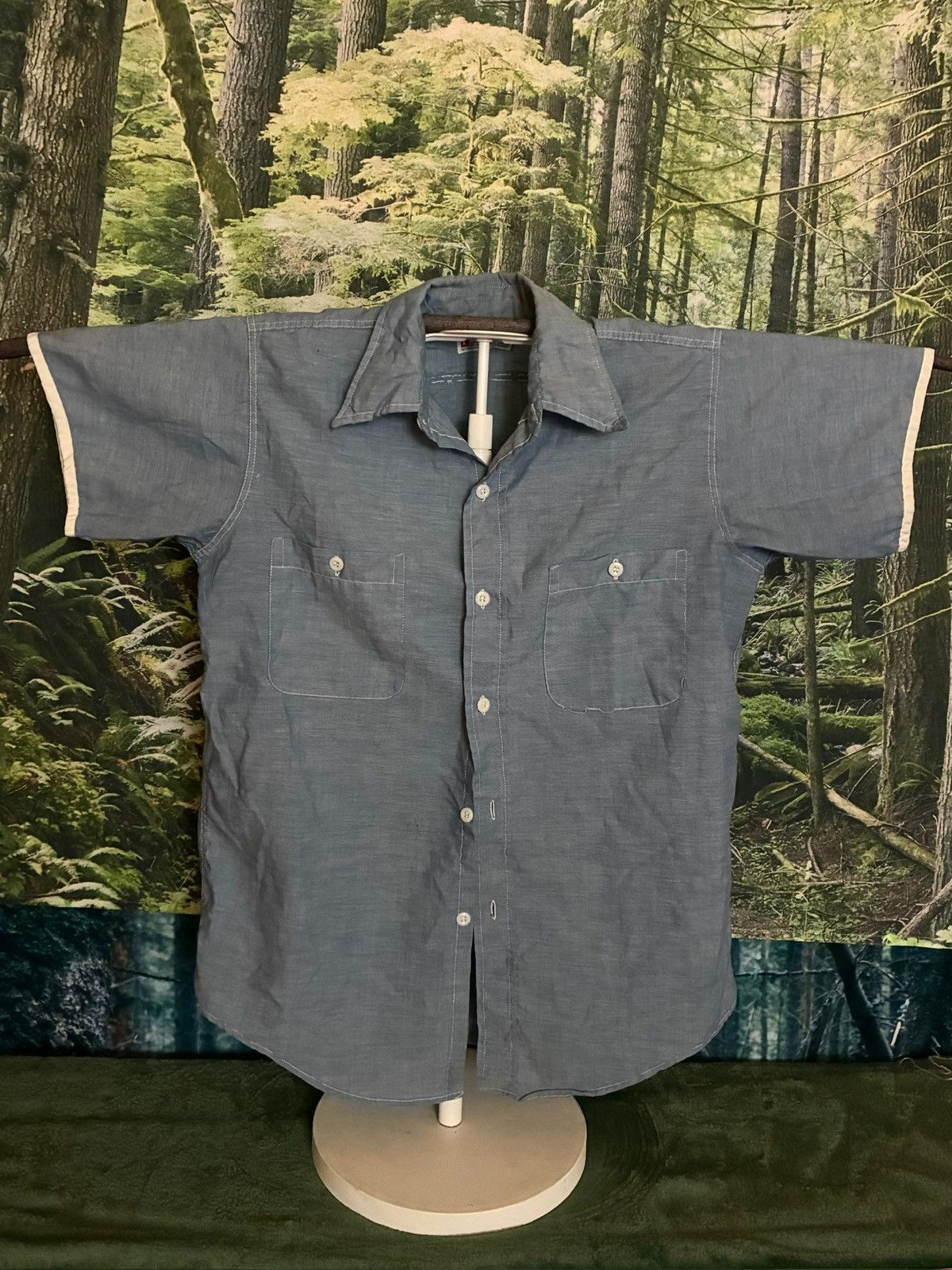 Other Vintage chambre button up shirt w faded appliqué Size S / US 4 / IT 40 - 1 Thumbnail
