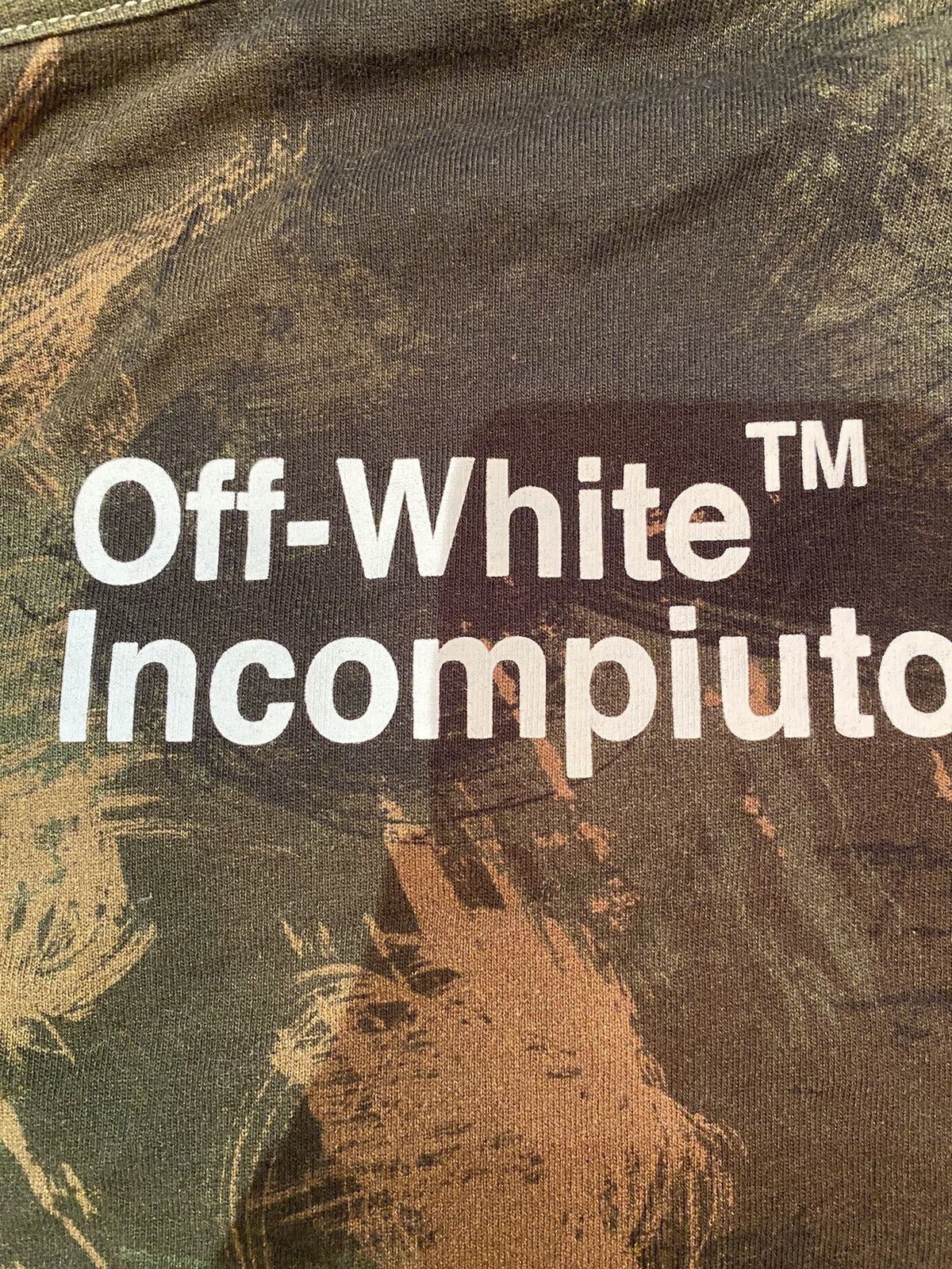 Off-White Off-White Khaki Paintbrush Camo Oversized T-Shirt Size US S / EU 44-46 / 1 - 12 Thumbnail