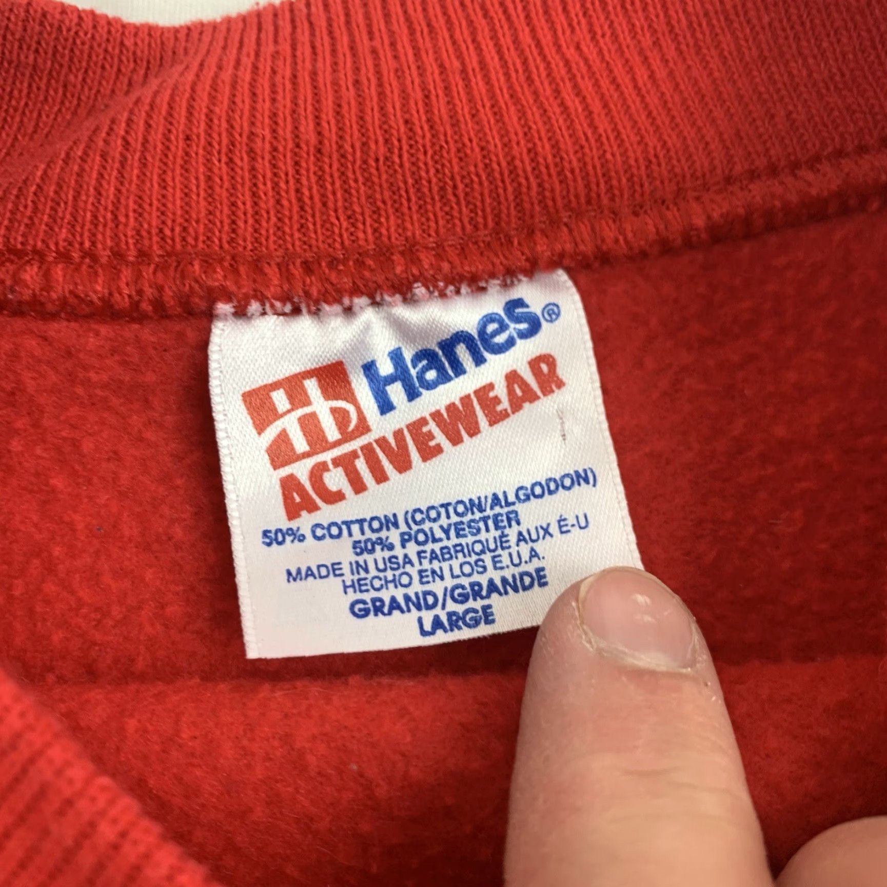 Hanes VINTAGE Hanes Sweatshirt Shirt Adult Large Red 90s Bingo Crewneck Mens Regular Fit 1980s-1990s Theme Size US L / EU 52-54 / 3 - 5 Thumbnail
