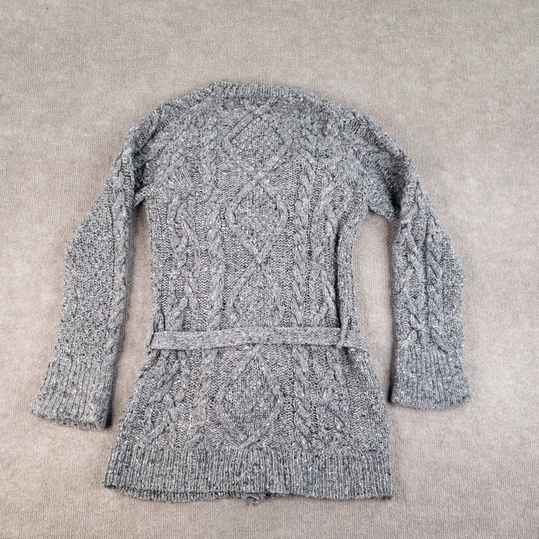J.Crew J.CREW Sweater Womens M Gray Long Sleeve Cable Knit Button Front Handknit Size M / US 6-8 / IT 42-44 - 7 Thumbnail