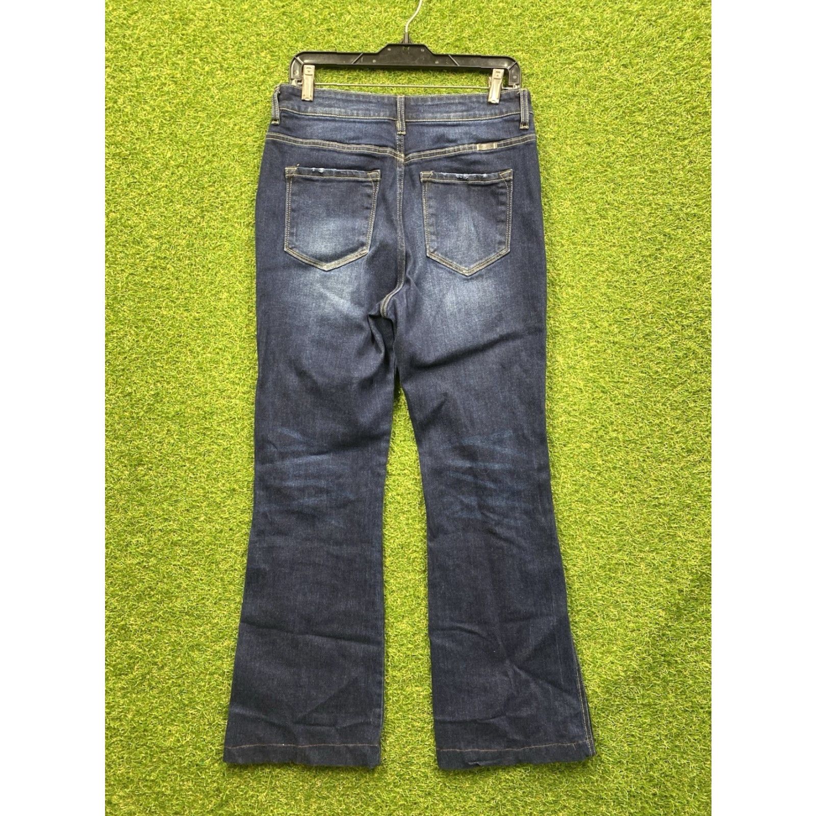 Vintage KanCan Jeans Womens 9/28 Odie High Rise Flare Dark Wash Stretch Hipster Denim Size 28" / US 6 / IT 42 - 2 Thumbnail