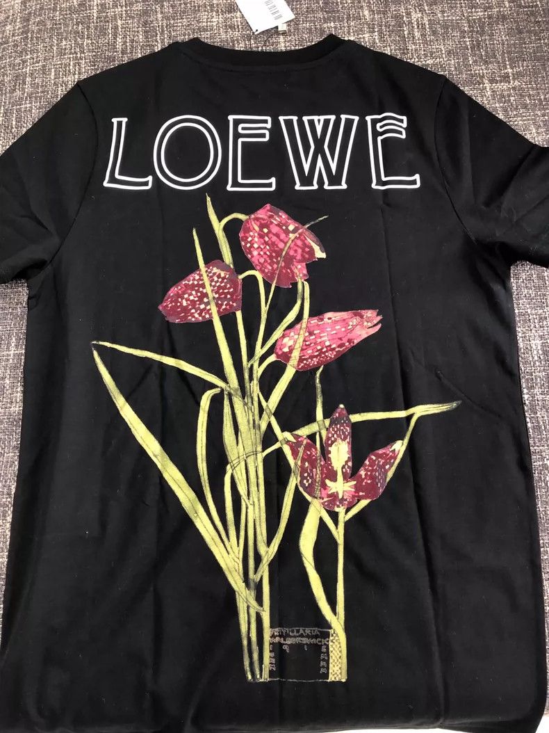 LOEWE Floral black short-sleeved T-shirt