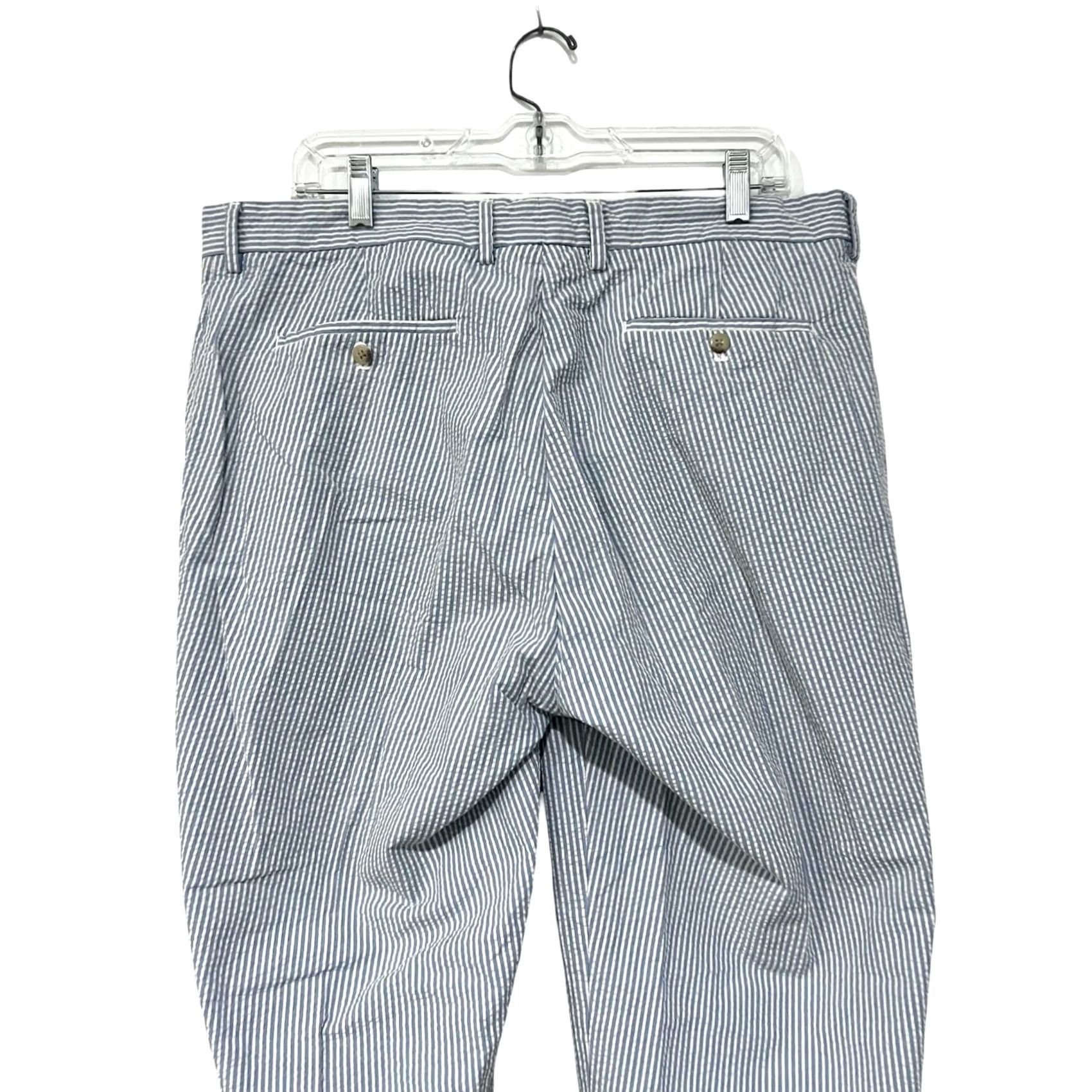 Polo Ralph Lauren Polo Ralph Lauren Seersucker Pants 36x29 Blue/White Striped Flat Front Classic Mens Pants Size US M / EU 48-50 / 2 - 5 Thumbnail
