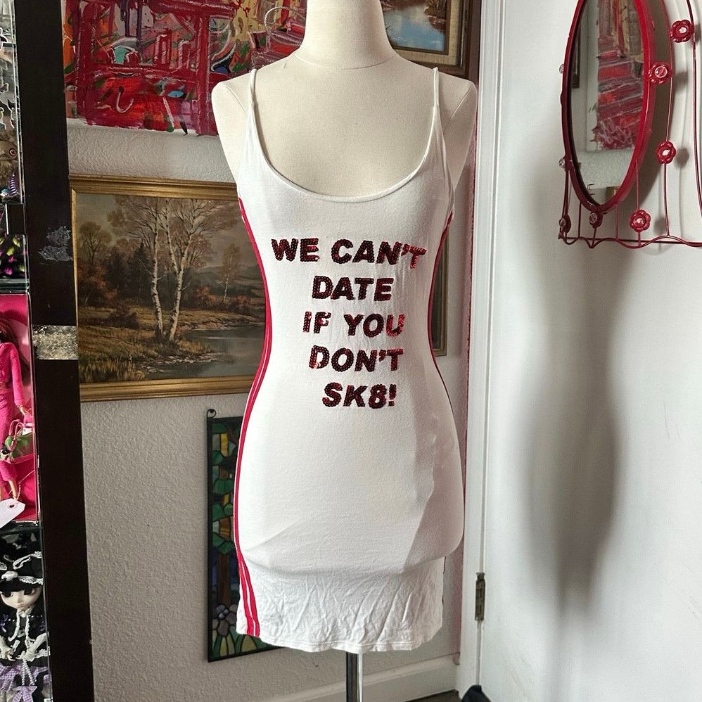Other omighty white red racer stripe form fitting midi dress Size S / US 4 / IT 40 - 1 Thumbnail