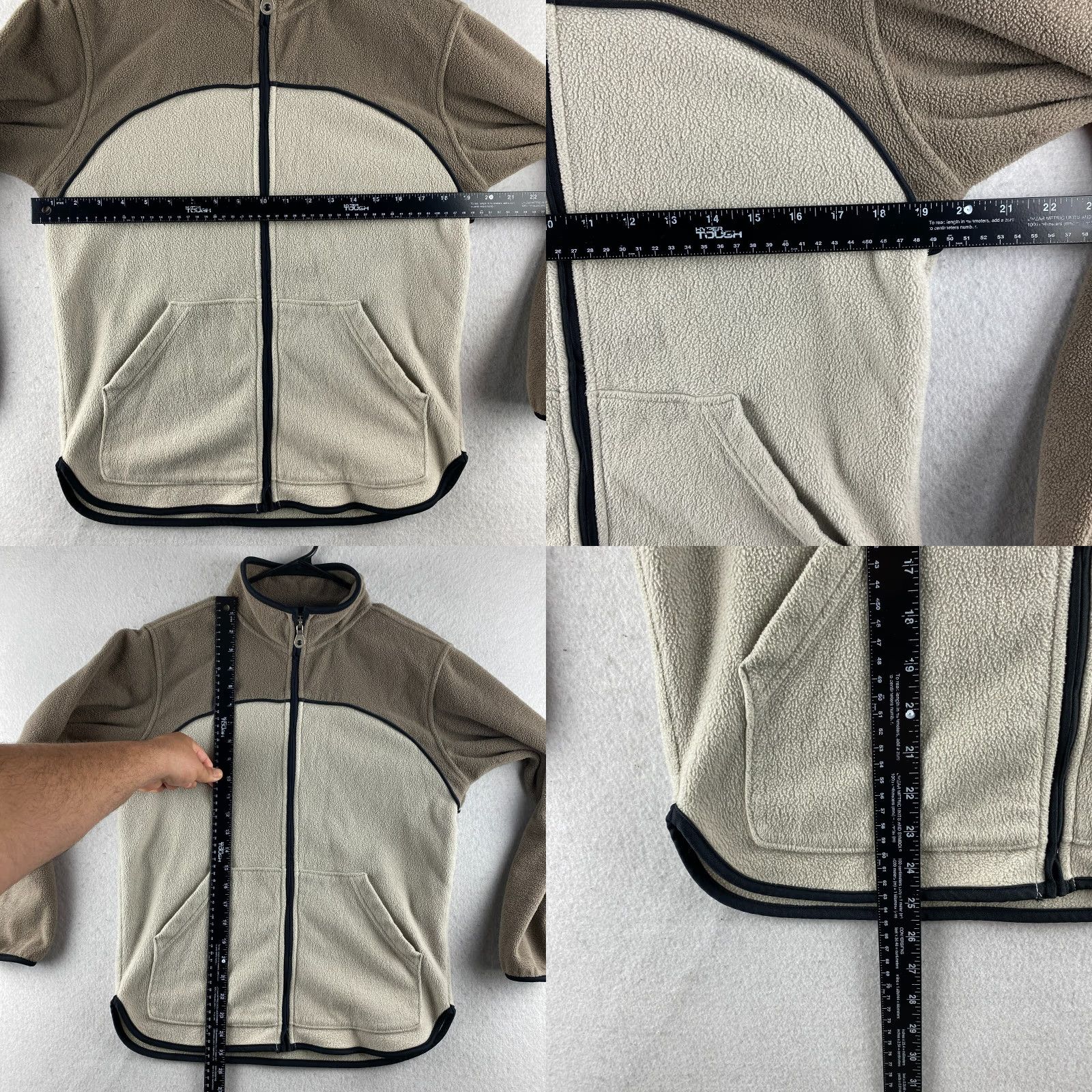 Lands' End Lands' End Sweater Womens S Beige Full Zip Long Sleeve Pockets Outdoor Modern Knit Fleece Size S / US 4 / IT 40 - 8 Thumbnail