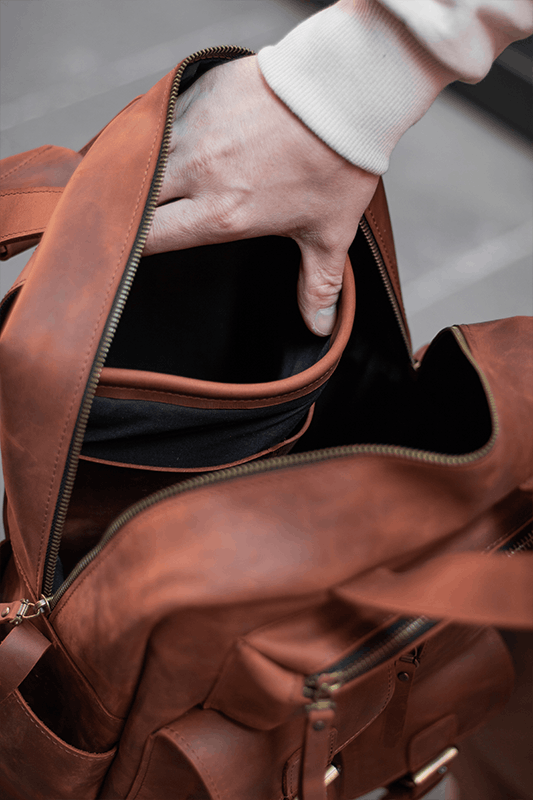 Handmade Backpack genuine vintage leather CrazyHorse Size ONE SIZE - 4 Thumbnail