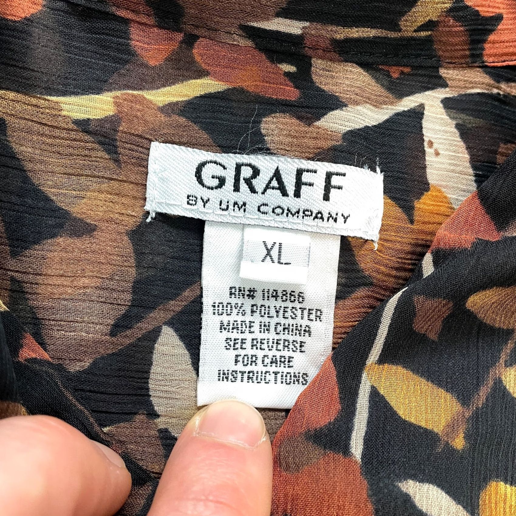 Joe Browns Graff by UM Company Button Blouse Shirt Womens XL Brown Floral Long Sleeve Top Size XL / US 12-14 / IT 48-50 - 3 Thumbnail