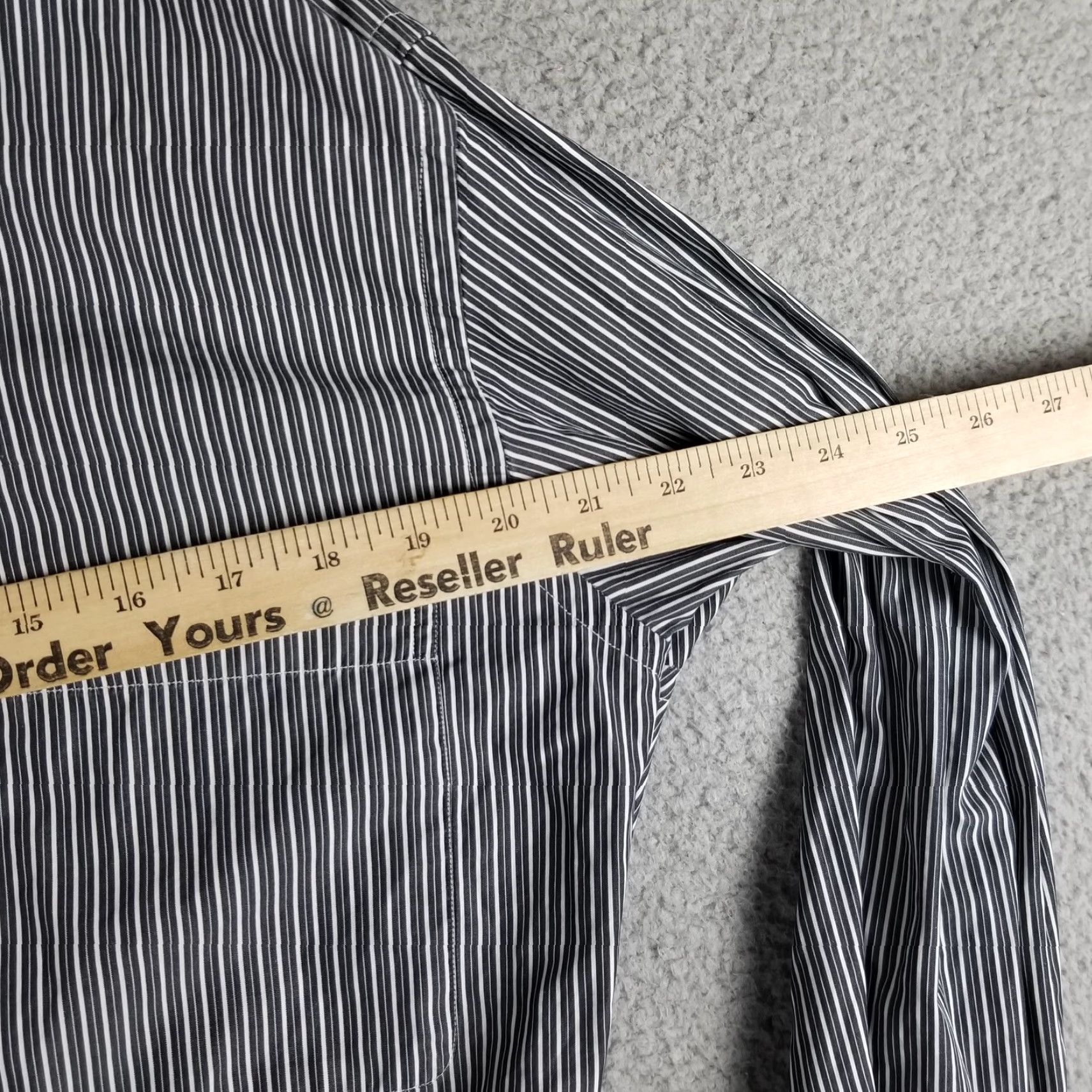 Brioni VINTAGE Brioni Dress Shirt Men Large Black White Striped Italy Neiman Marcus Luxury Business Size 42R - 5 Thumbnail