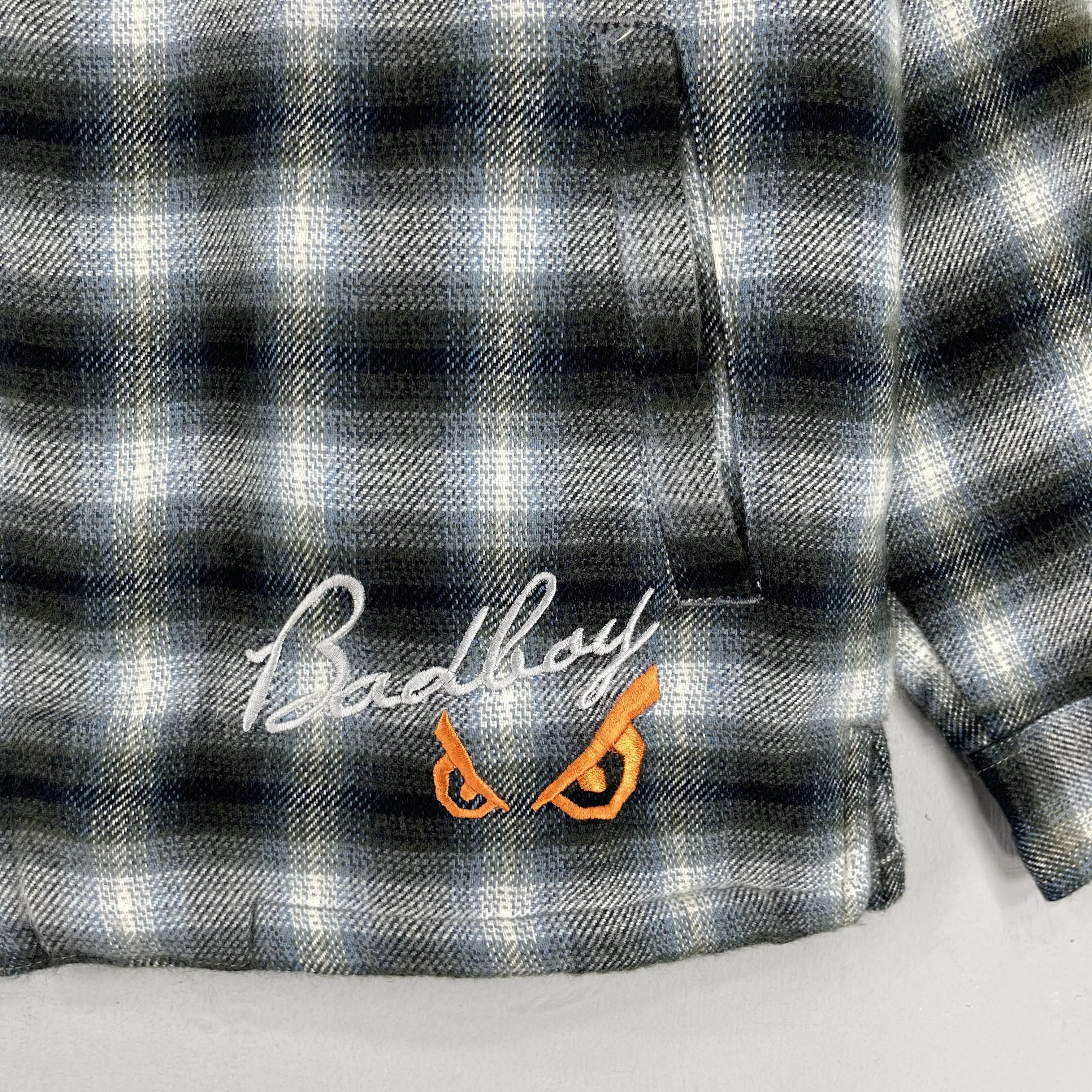 Japanese Brand Vintage BAD BOY Sherpa Blanket Lined Checkered Jacket Size US M / EU 48-50 / 2 - 4 Thumbnail