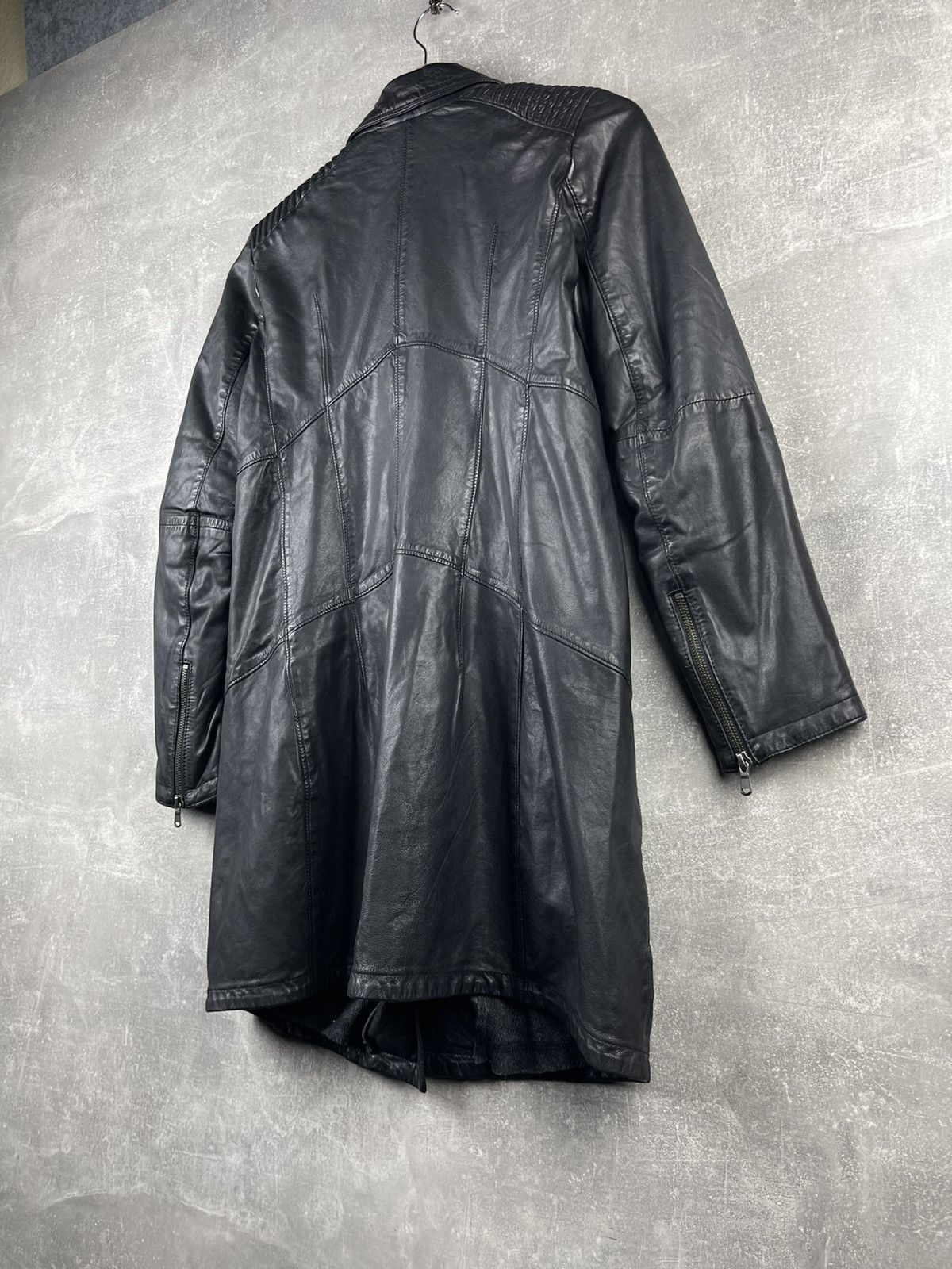 Ma+ GMS-75 Gimo's Leather Black Gothic GlamRock Avant Garde Coat Size S / US 4 / IT 40 - 7 Thumbnail