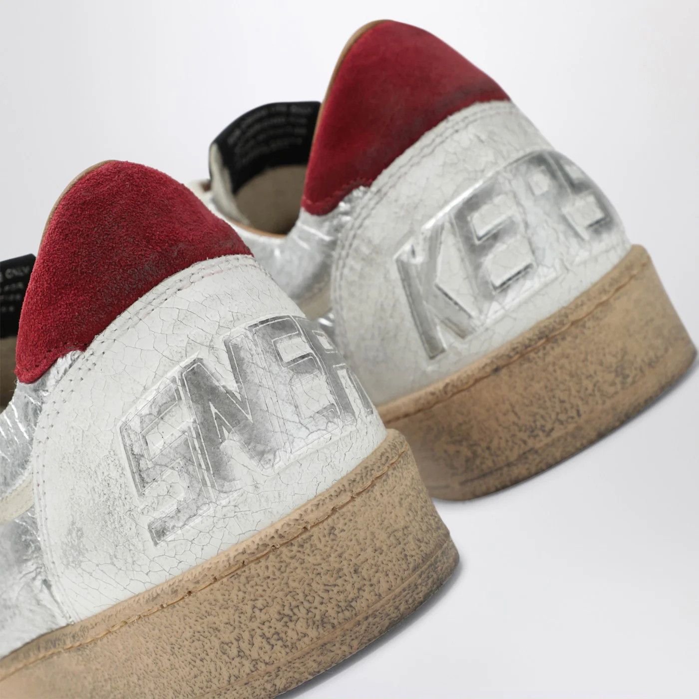 Golden Goose o1d2blof0426 Ball Star Low-Top Sneakers in Silver/Red Size US 10 / EU 43 - 5 Thumbnail