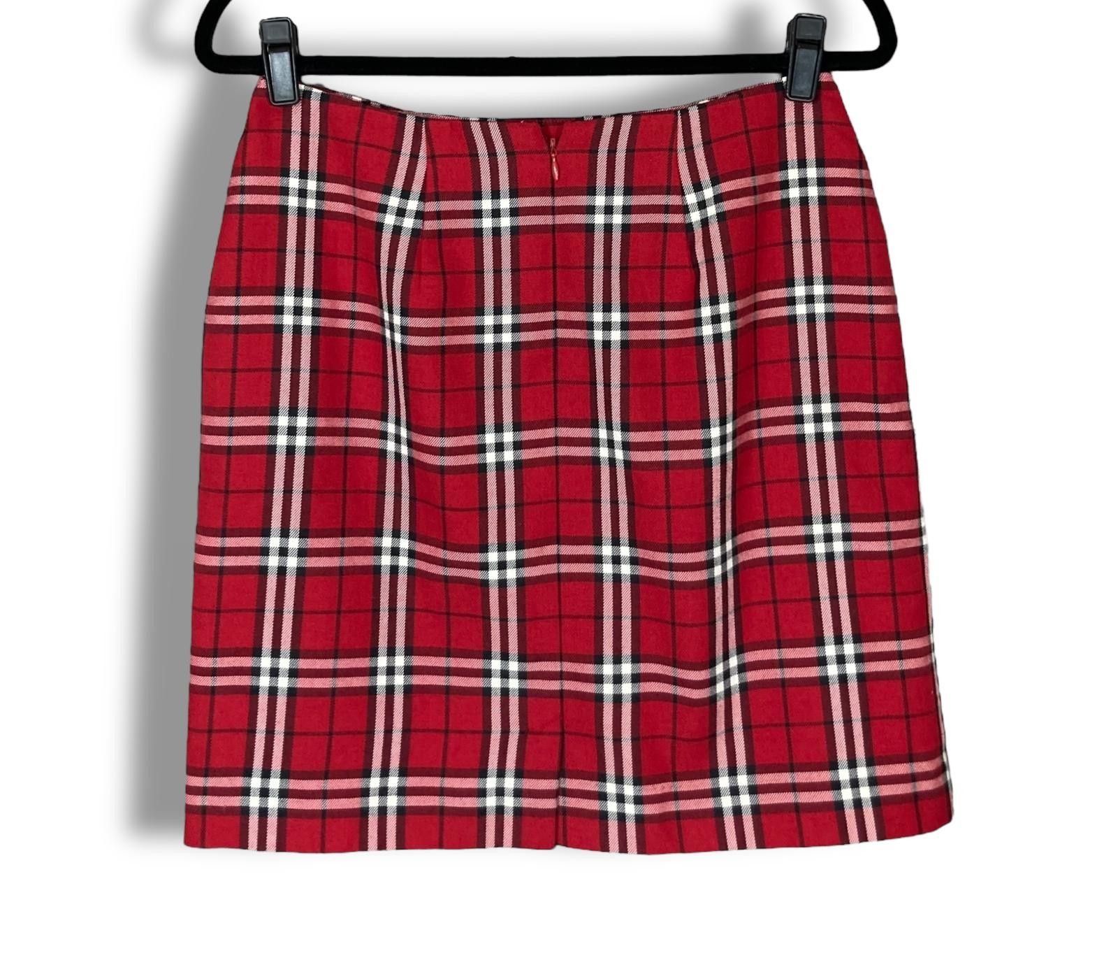 Designer Chic Red Plaid Mini Skirt Size 28" / US 6 / IT 42 - 2 Thumbnail