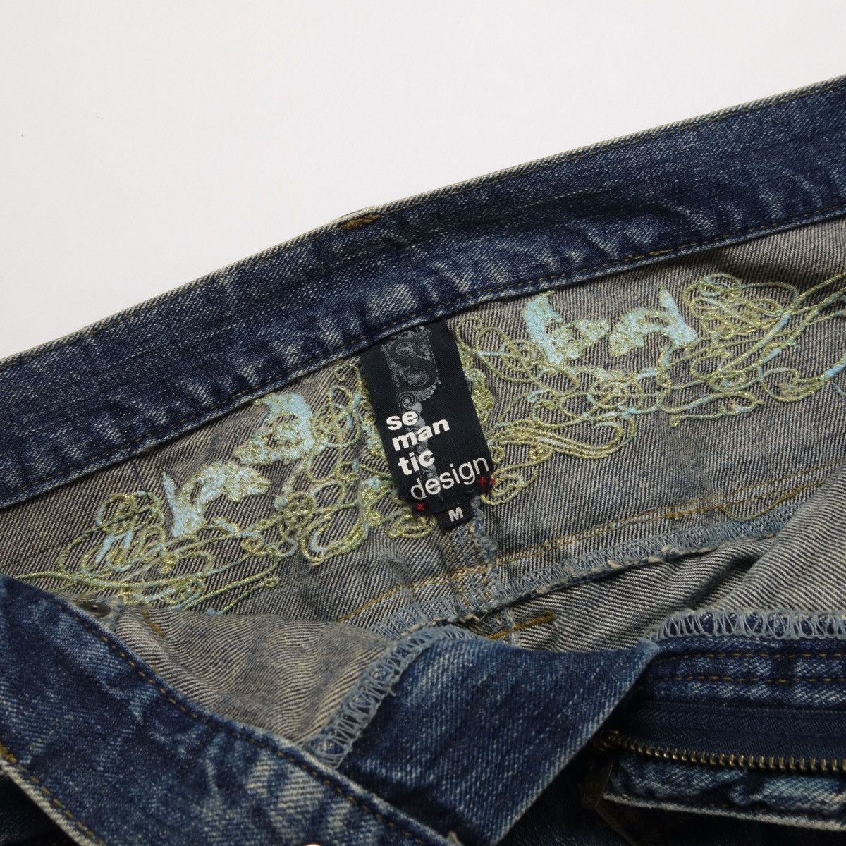 semanticdesign 2000’s Semantic Design Gimmick Belted Flared Denim Pants Size US 32 / EU 48 - 12 Thumbnail