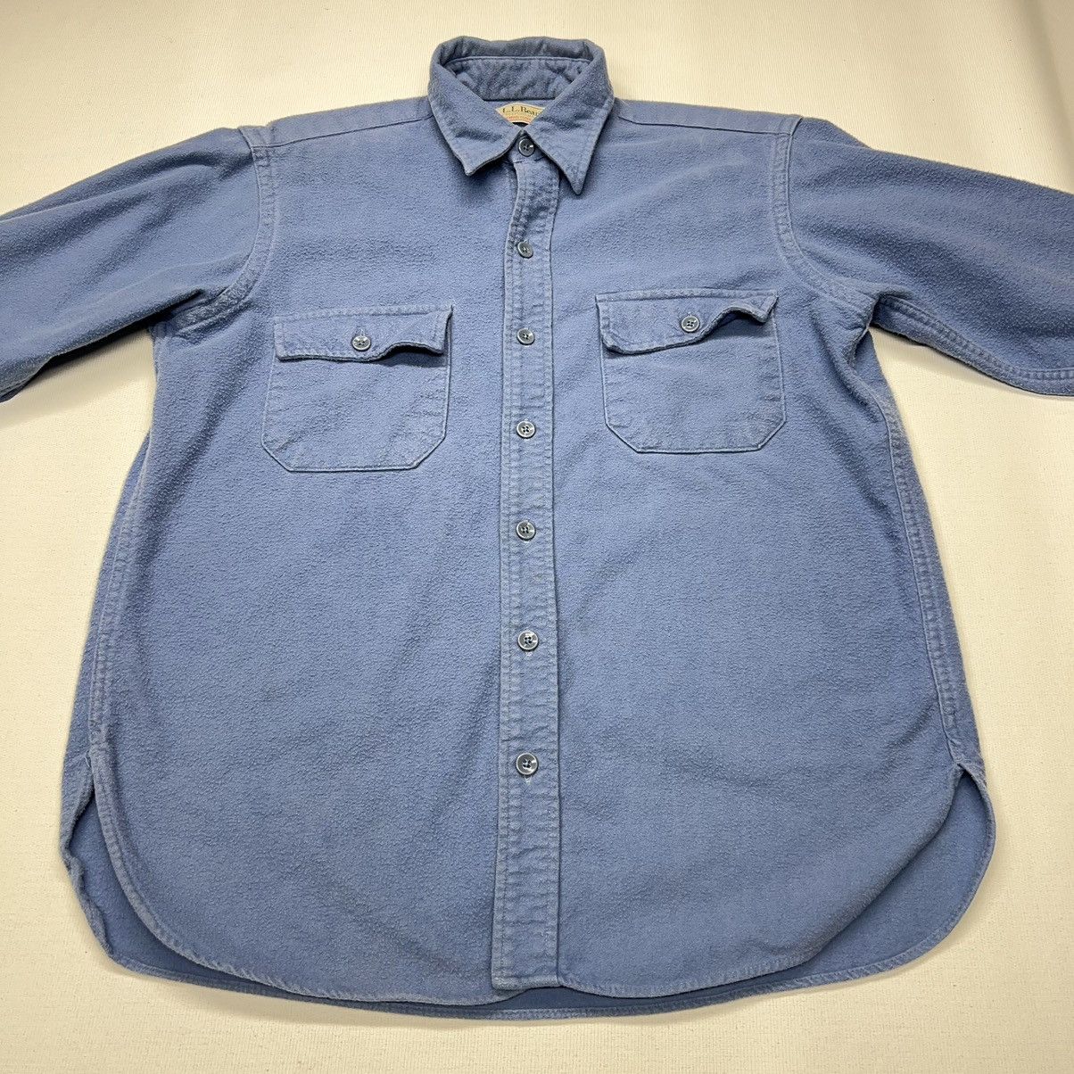 L.L. Bean × Vintage VTG LL Bean Flannel Shirt Blue Chamois Cloth Button Up Retro Size US M / EU 48-50 / 2 - 2 Thumbnail