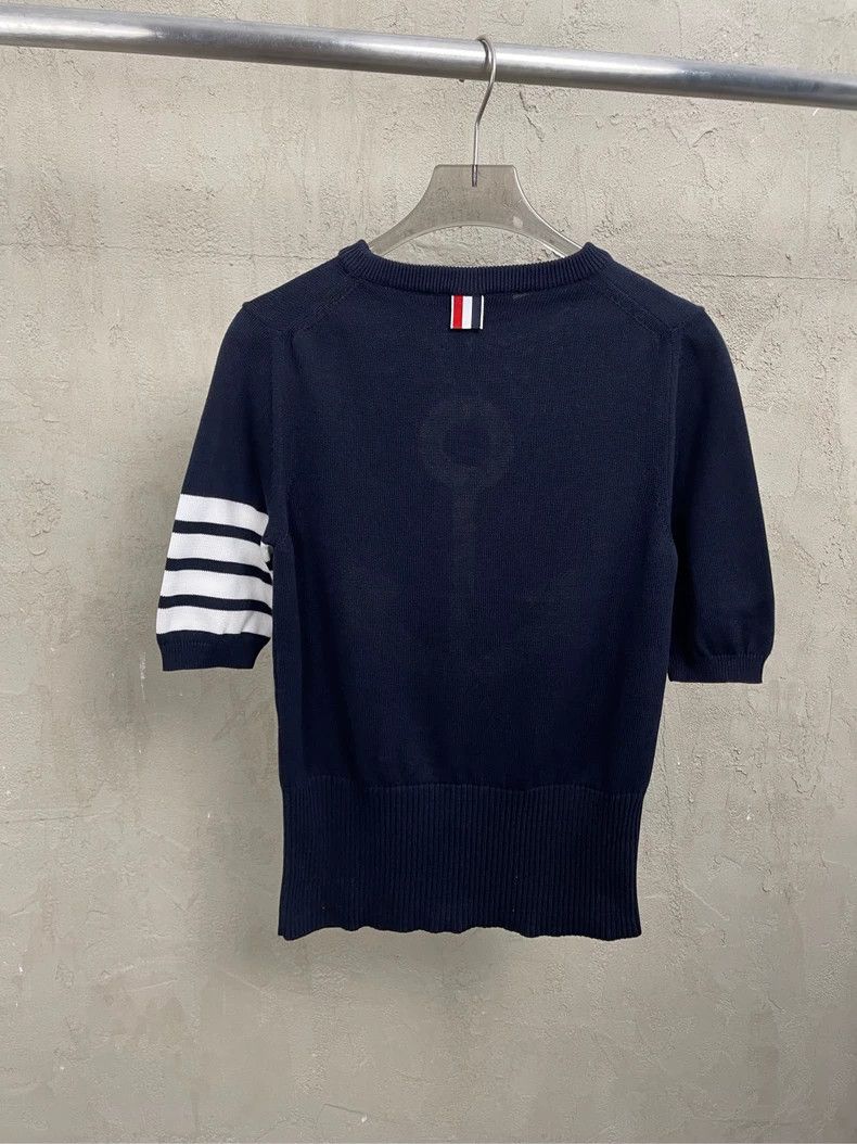 Thom Browne Thom browne Dark blue anchor four-striped knitted short sle Size XS / US 0-2 / IT 36-38 - 2 Thumbnail