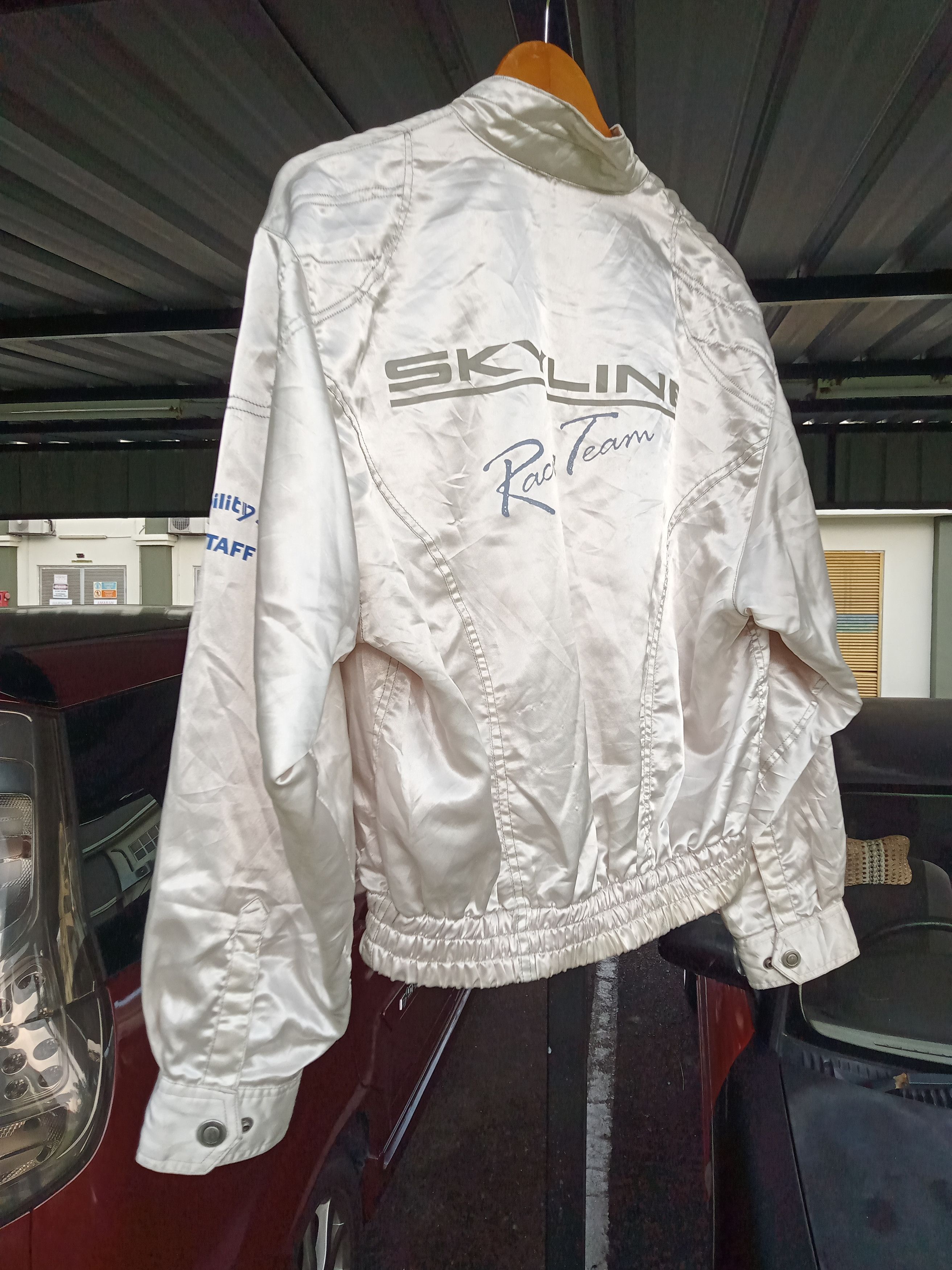 image of Vintage Nissan Skyline Racing Gt-R Mobility Staff Jacket in Cream, Men's (Size Small)