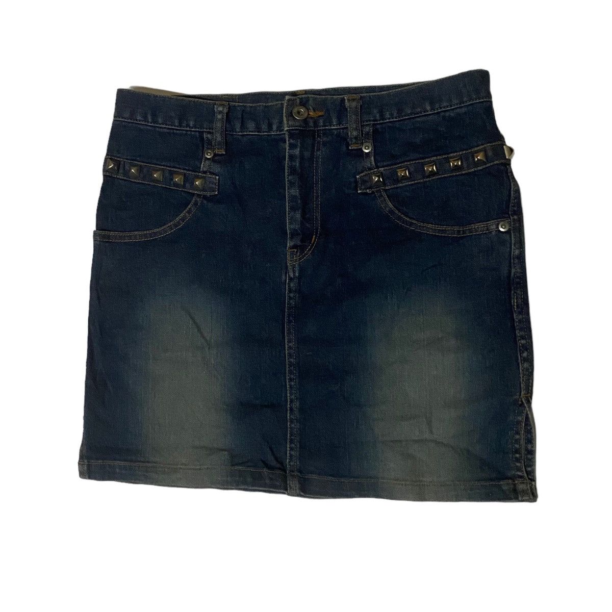 Hysteric Glamour Vtg Hysterics by Hysteric Glamour Punk Studded Denim Skirt Size 32" / US 10 / IT 46 - 2 Thumbnail
