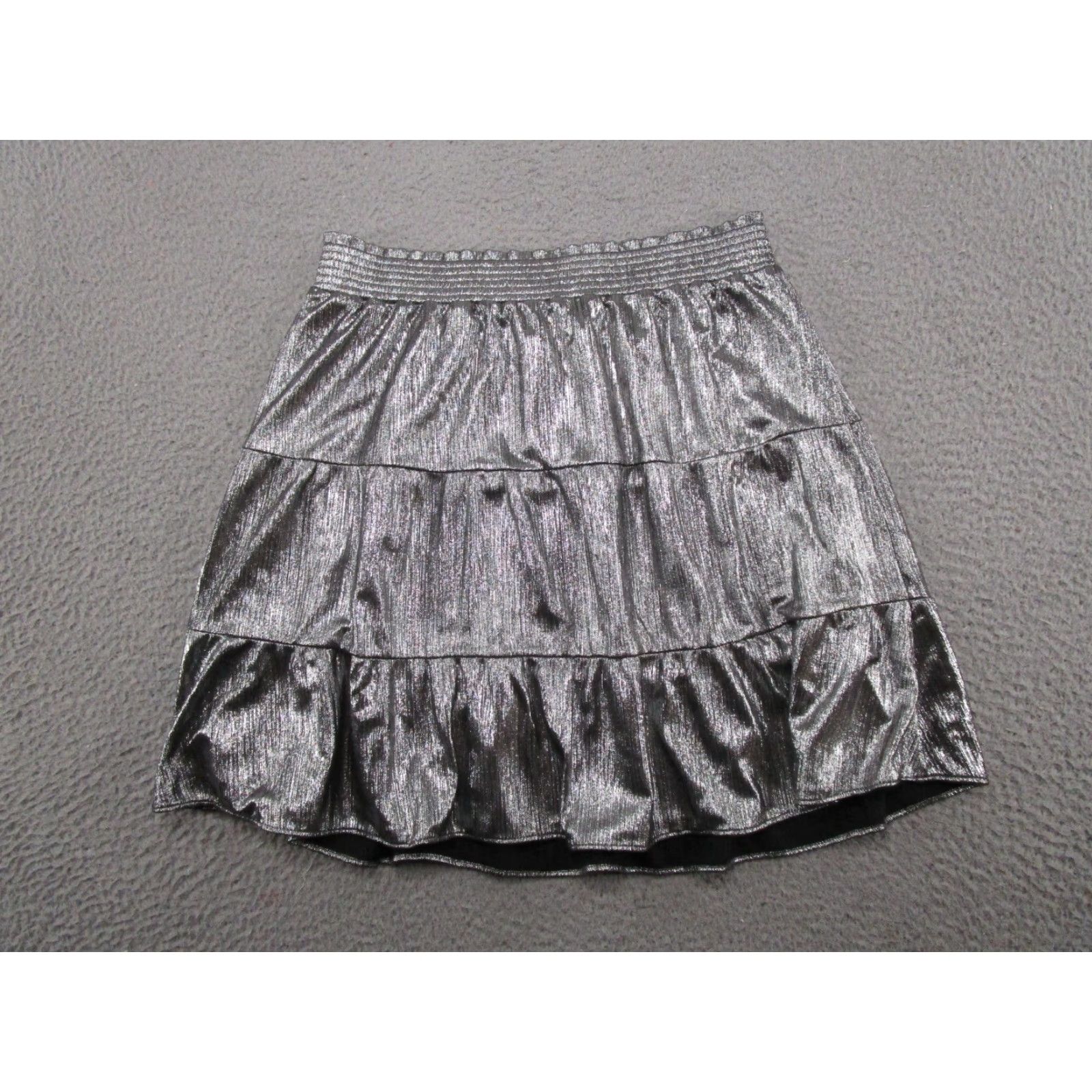 Loft VINTAGE LOFT Womens Skirt A-Line Size S Silver Metallic Sparkle Short Size 28" / US 6 / IT 42 - 7 Thumbnail
