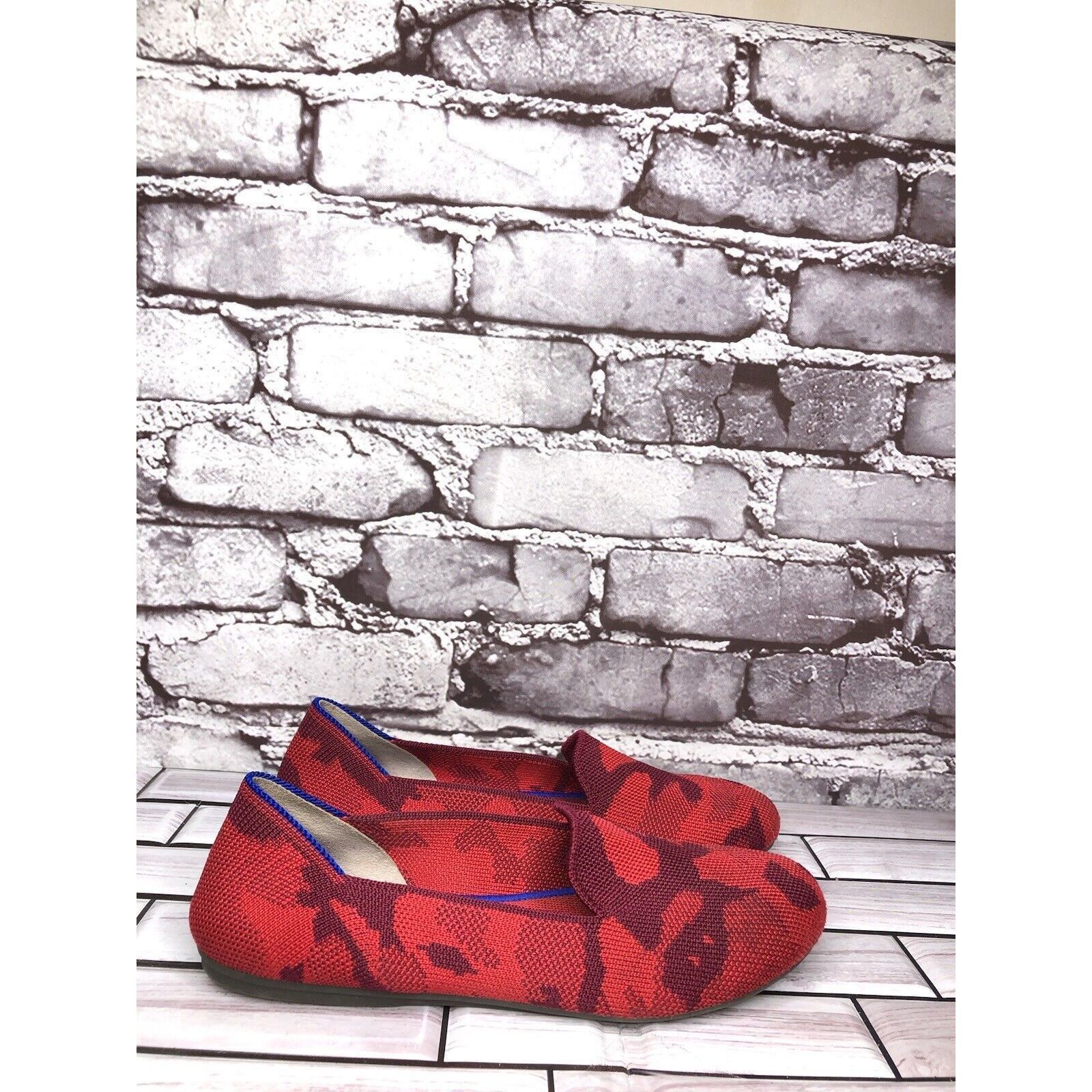 Other Rothy’s Red Camo Fabric Knit Round Toe Slip On Flats Shoes W Size US 4.5 / IT 34.5 - 15 Thumbnail