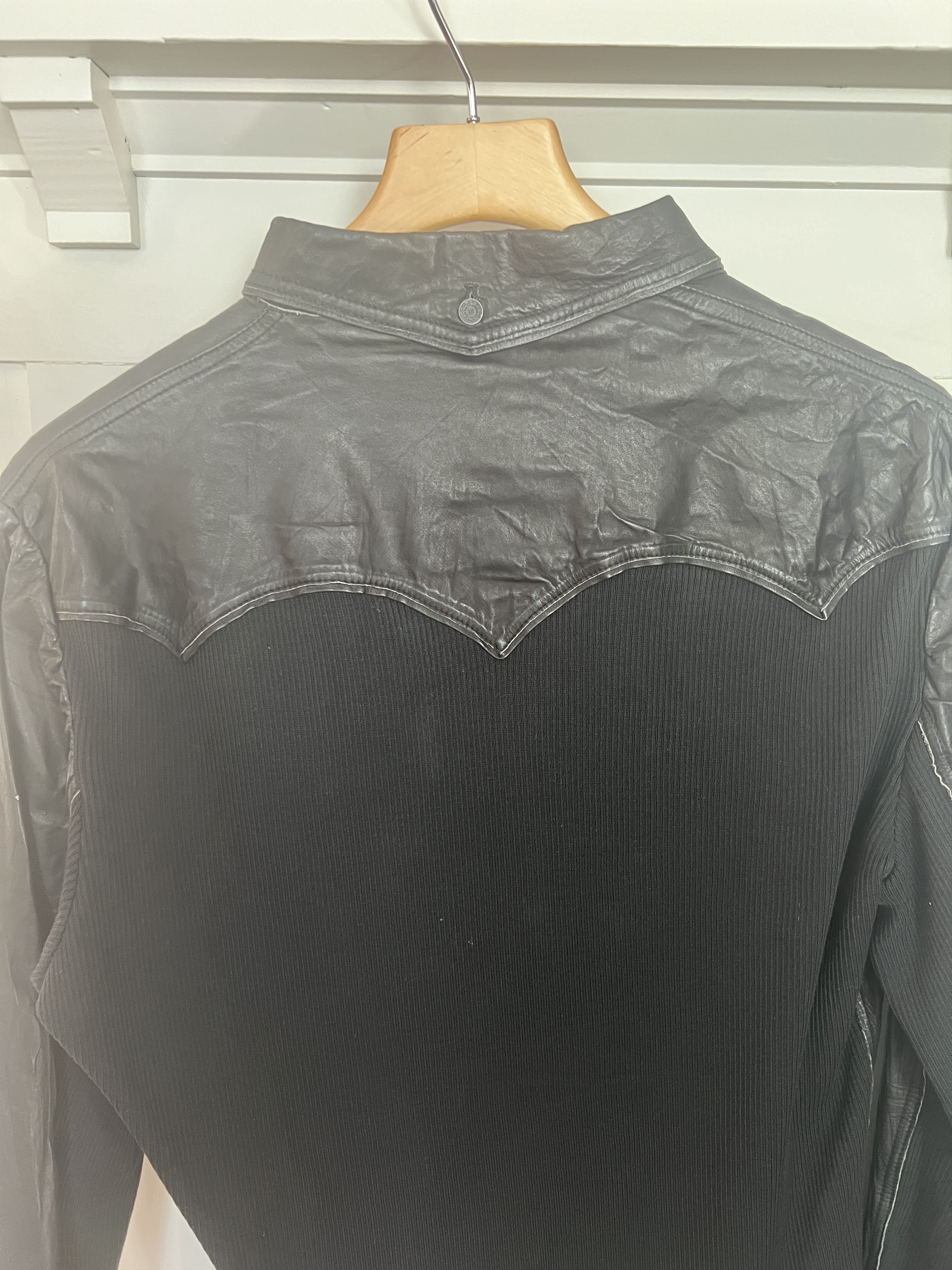 Roberto Cavalli Roberto Cavalli Y2K Western leather/cotton shirt Size US L / EU 52-54 / 3 - 3 Thumbnail
