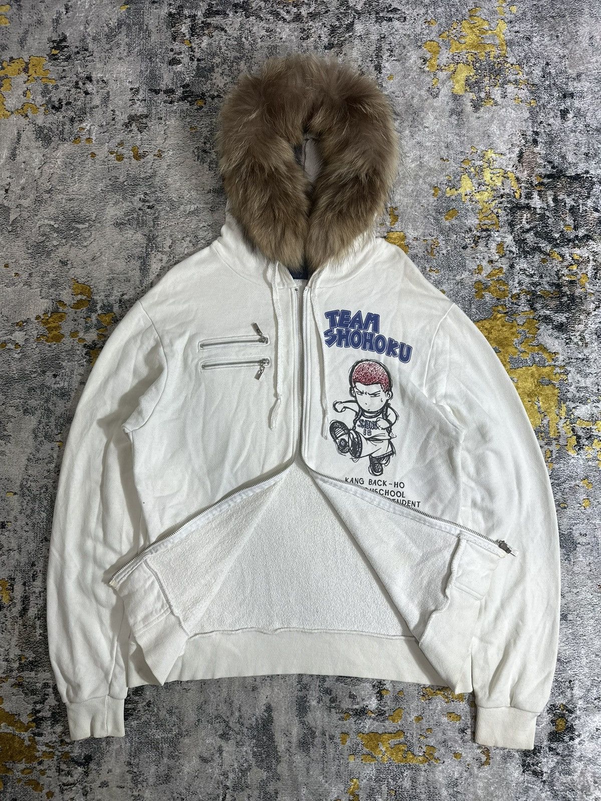 Beauty Beast RARE SLAM DUNK TEAM SHOHOKU HANAMICHI SAKURAGI FUR ZIPHOODIE Size US M / EU 48-50 / 2 - 6 Thumbnail