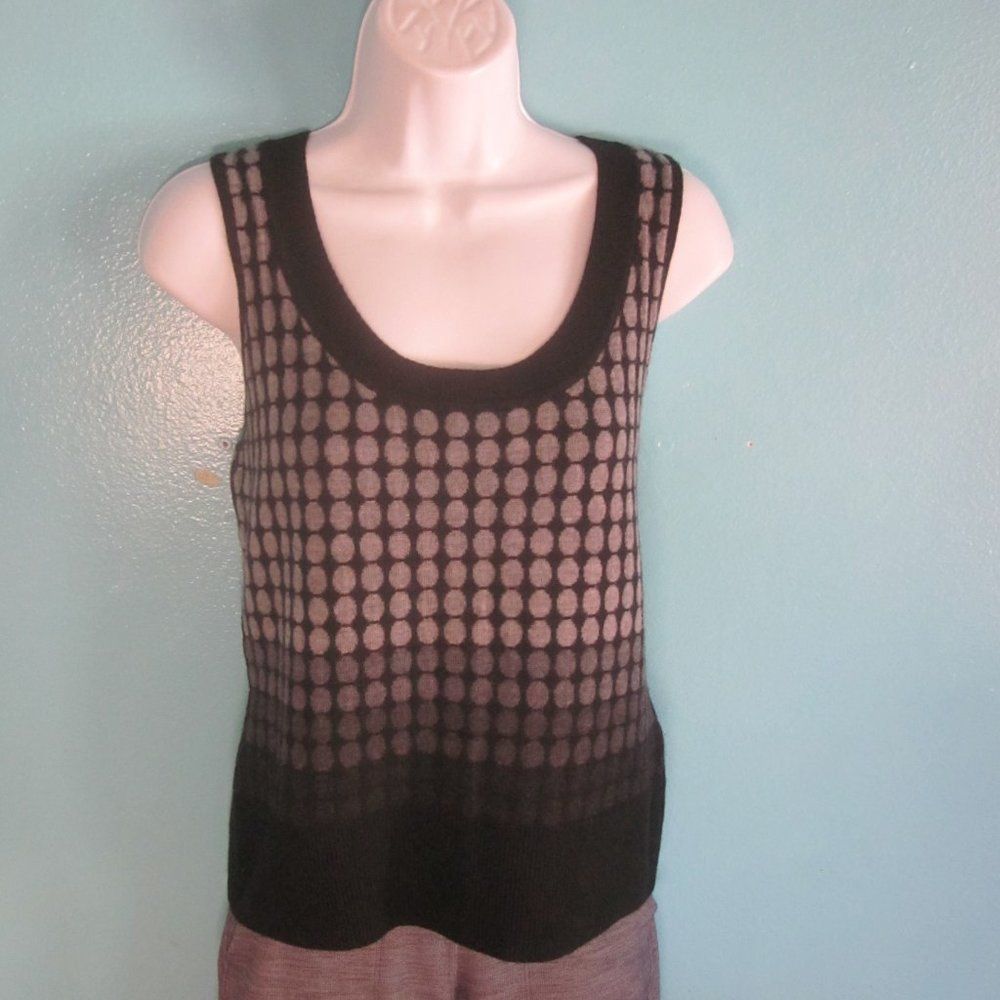 Robert Talbott Talbots Wool Vest Sweater Top Black & Gray 1980's Vintage Size M / US 6-8 / IT 42-44 - 6 Thumbnail