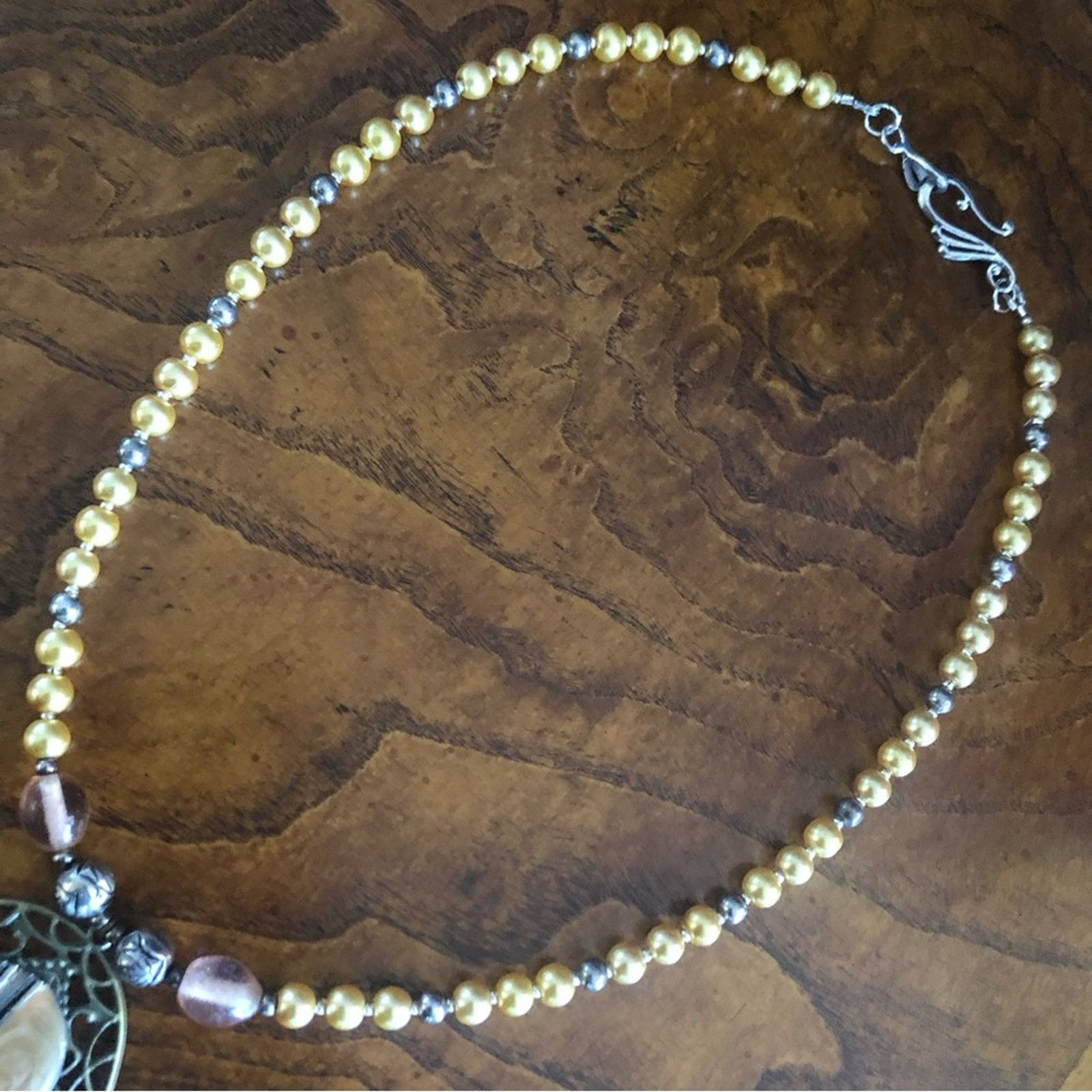 Handmade Handcrafted repurpose wired carnelian pearl necklace Size ONE SIZE - 11 Thumbnail