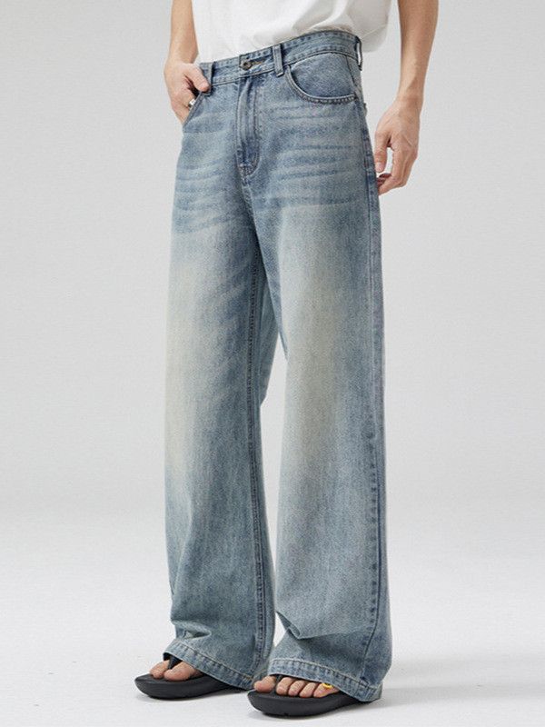 Japanese Brand Men's versatile washed blue distressed jeans Size US 32 / EU 48 - 1 Thumbnail