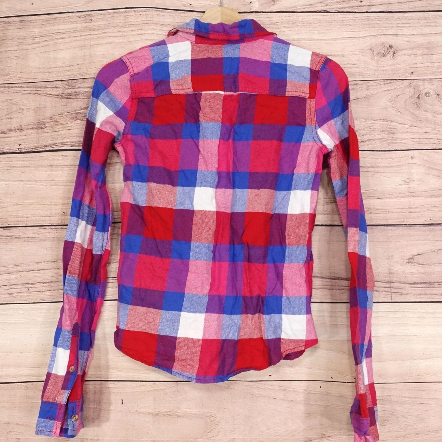 Abercrombie & Fitch Abercrombie & Fitch Womens Flannel Shirt Button-Up Plaid Long Sleeve XS Multicolor Size XS / US 0-2 / IT 36-38 - 3 Thumbnail