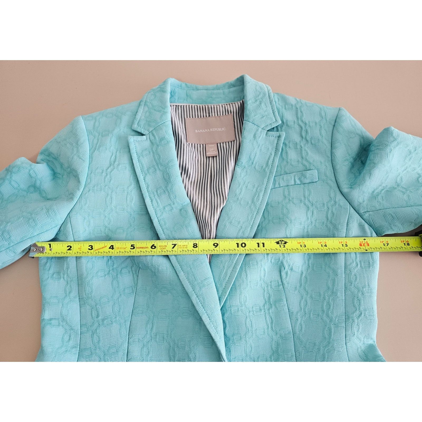 Banana Republic MINT Banana Republic Turquoise Military-Inspired Blazer 2P Size XS / US 0-2 / IT 36-38 - 8 Thumbnail