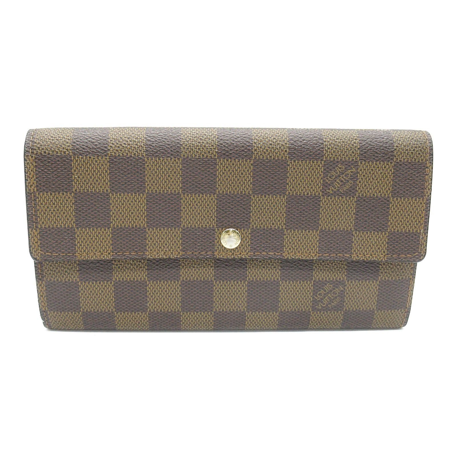 Louis Vuitton Louis Vuitton Portefeuil Sara Bi-Fold Wallet Coated Canvas Damier Brown Ebene Size ONE SIZE - 1 Thumbnail
