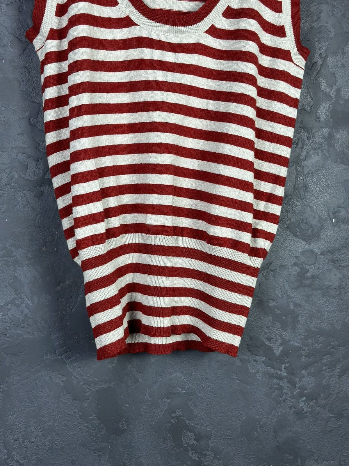 Jil Sander Jil Sander Navy Striped Scoop Neck Luxury Size L / US 10 / IT 46 - 2 Thumbnail