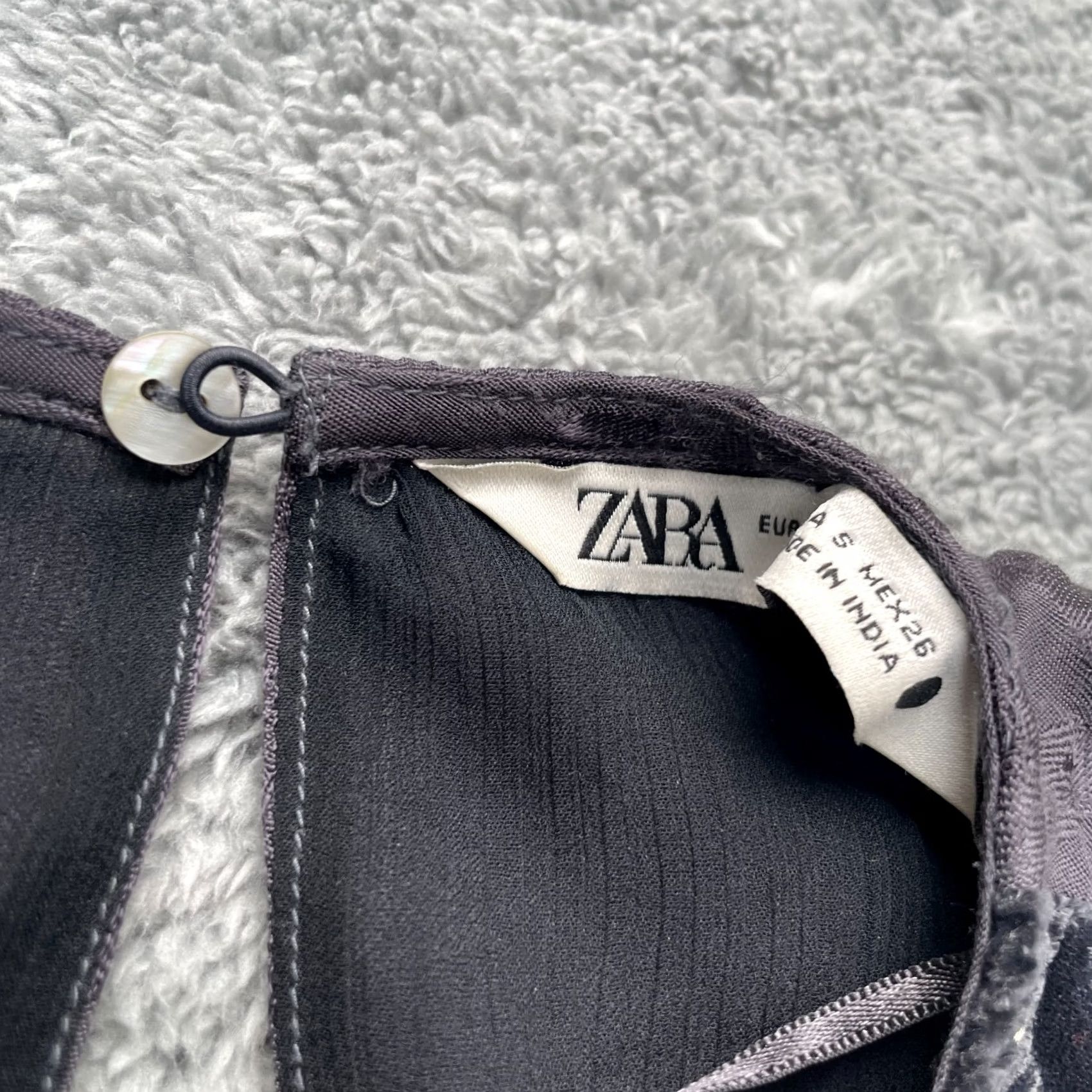 Zara Zara Dress Women Small Gray A-Line Jacquard Embroidered Button 3/4 Sleeve MIDI Casual Party/Cocktail Travel Spring Summer Womens Size S / US 4 / IT 40 - 3 Thumbnail