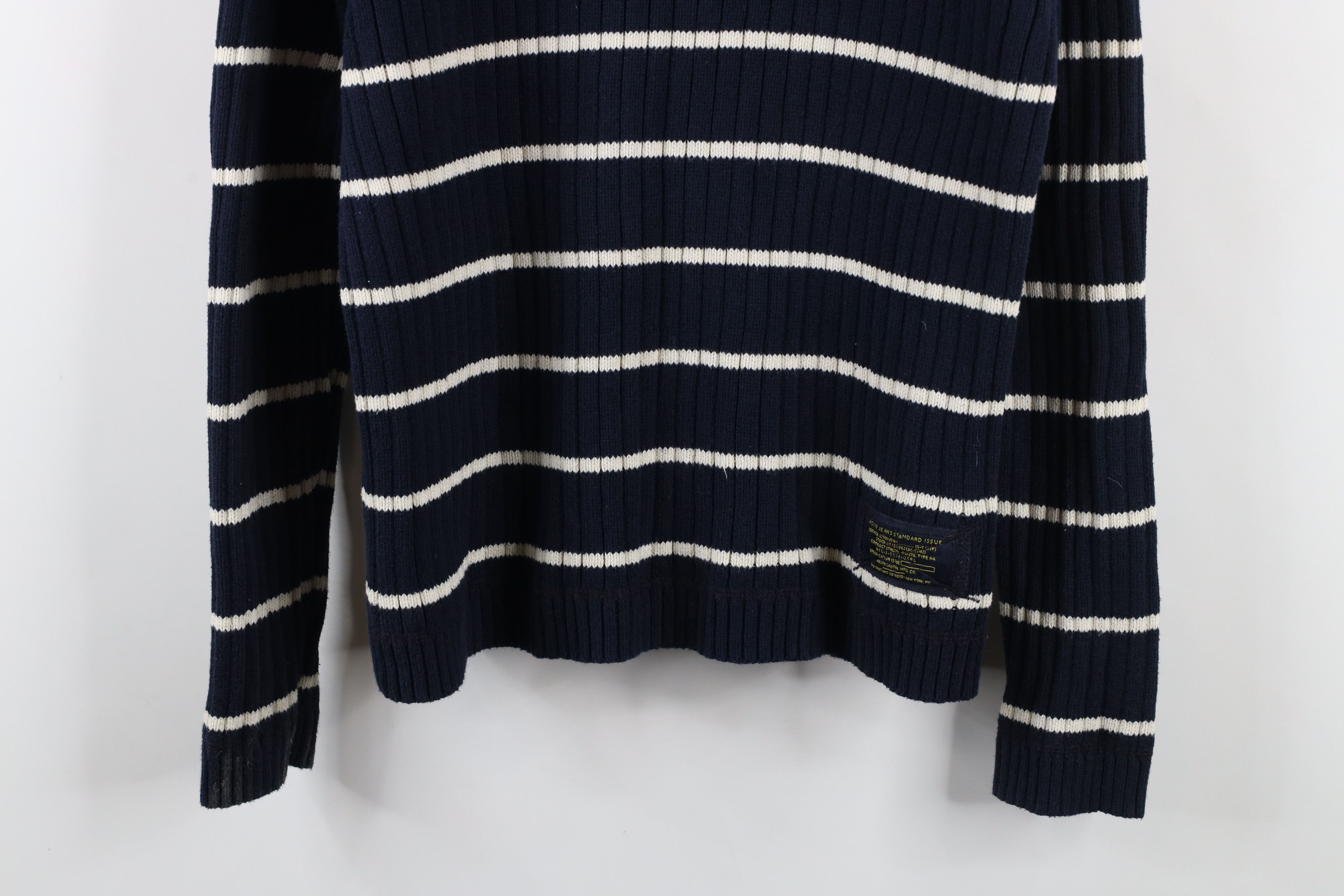 Polo Ralph Lauren Vintage 90s Y2K Ralph Lauren Ribbed Knit Sweater Blue Size US M / EU 48-50 / 2 - 3 Thumbnail