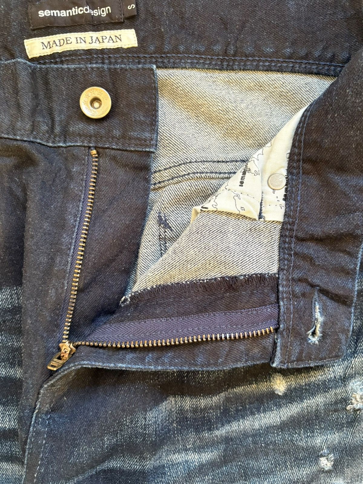 Japanese Brand × Seditionaries × semanticdesign Vintage Semantic Design Indigo Distressed Slim Fit Jeans Size US 29 - 9 Thumbnail