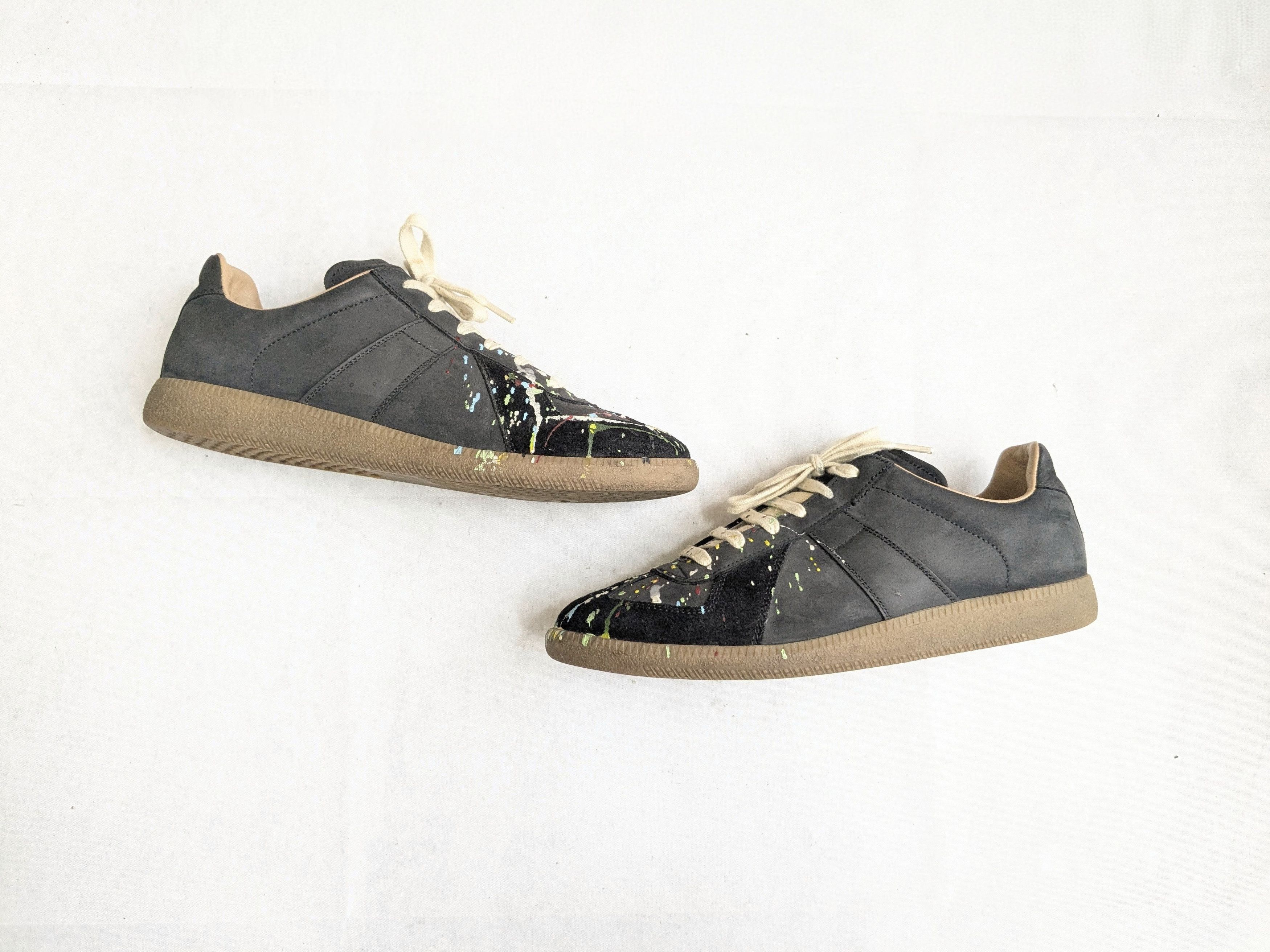 Maison Margiela Maison Margiela Replica GAT Paint Splatter Black 9 42 Low Size US 9 / EU 42 - 1 Thumbnail