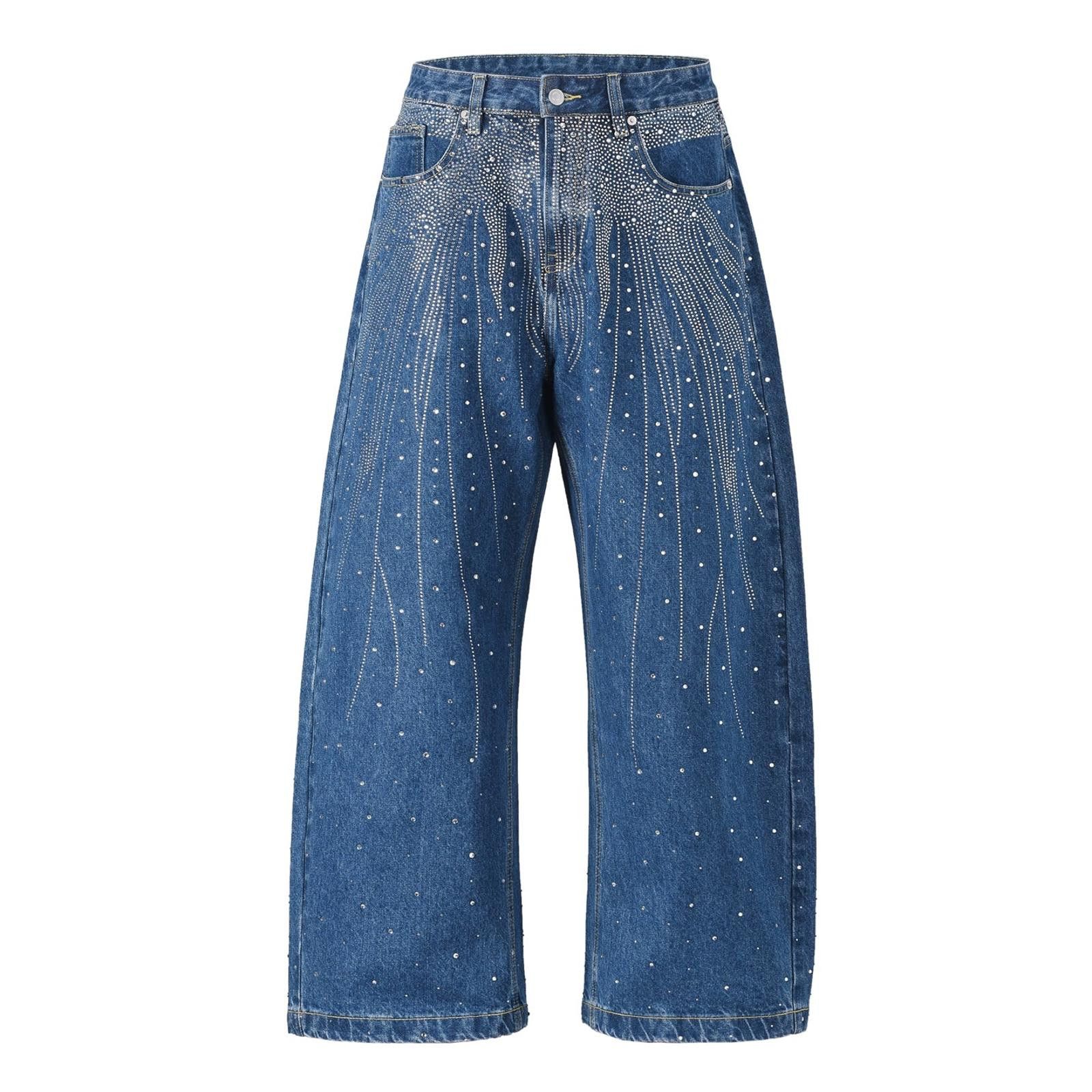 Japanese Brand Rhinestone Embellished Jeans with Cascade Pattern Size US 32 / EU 48 - 10 Thumbnail