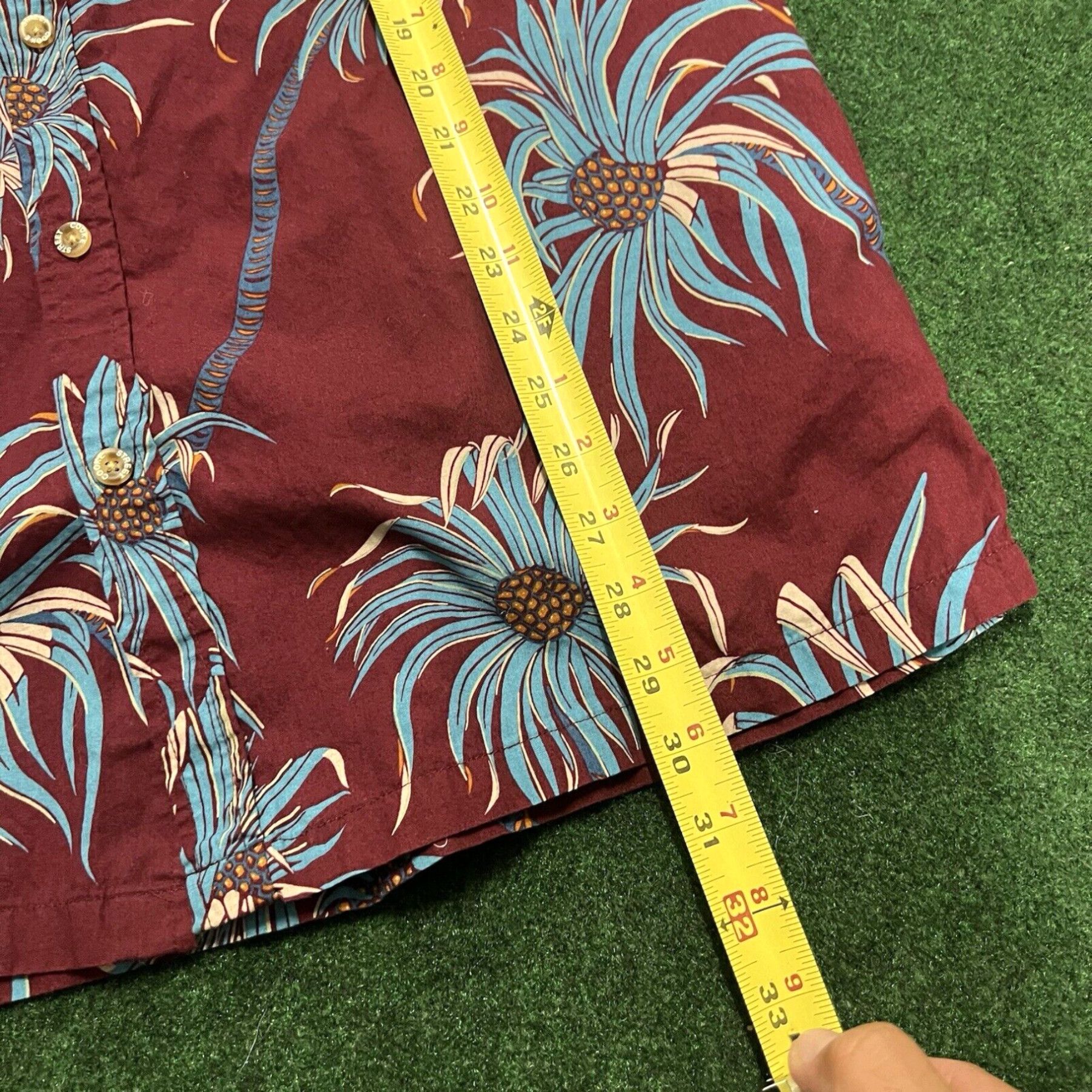 Vintage COOKE STREET Men's Size Large Print Red Hawaiian Shirt Cotton Summer Beach Palms Size US L / EU 52-54 / 3 - 6 Thumbnail