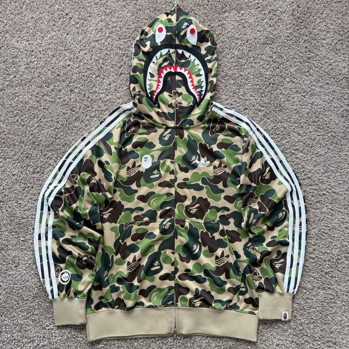 Adidas × Bape BAPE x ADIDAS SB SHARK FULL ZIP HOODIE | Grailed
