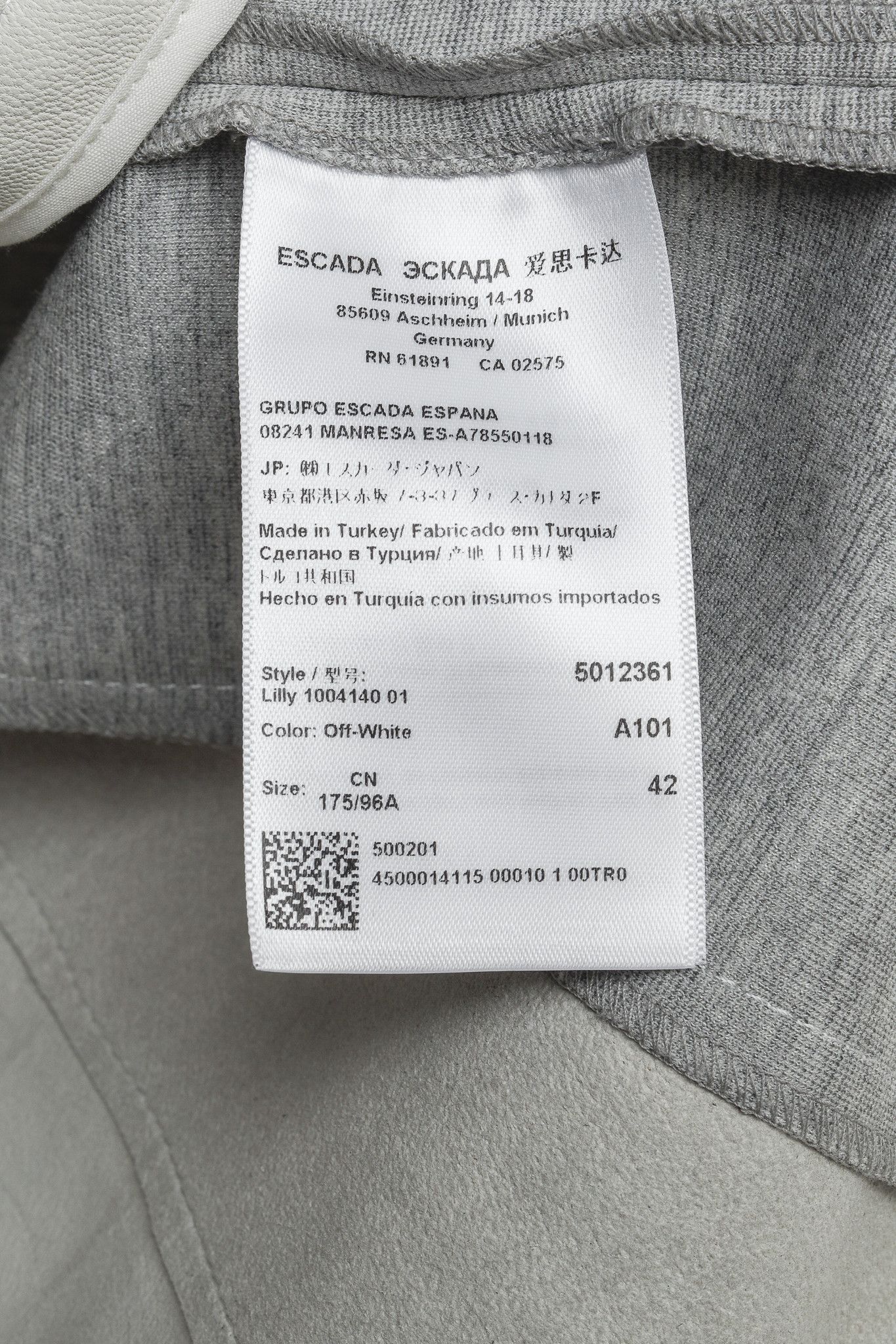 Escada Escada Lilly Off-White Croc-Embossed Leather Panelled Jacket Size L / US 10 / IT 46 - 9 Thumbnail