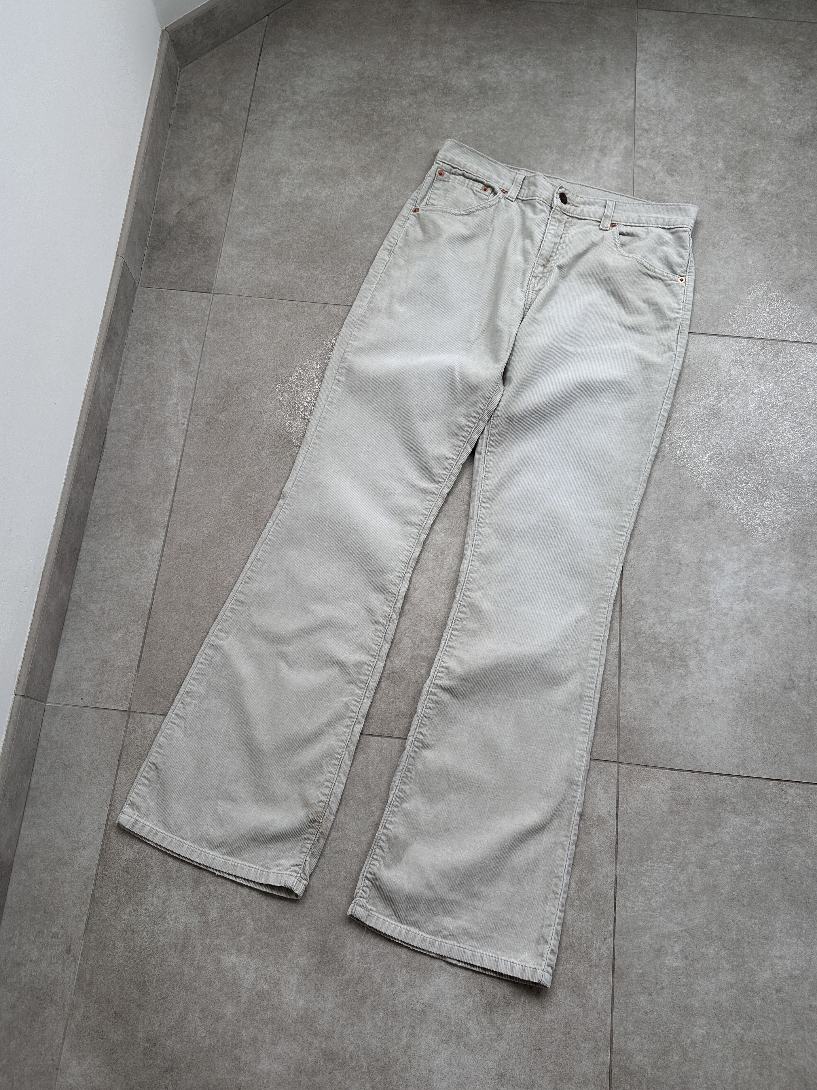 Levi's Levi's 525 Corduroy Cream Flare Pants Trousers Size 31" - 5 Thumbnail