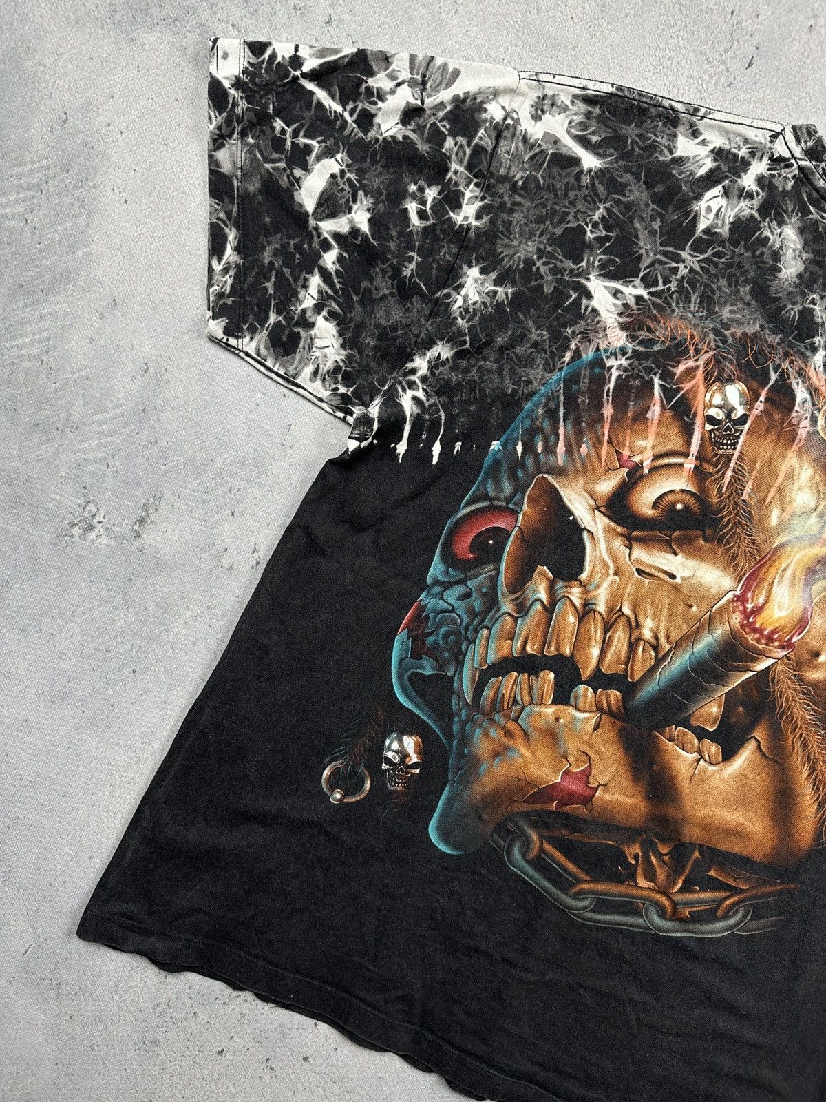 Affliction Survivors Smoking Skull All Over Studded Graphic Rock N Roll Size US XL / EU 56 / 4 - 10 Thumbnail